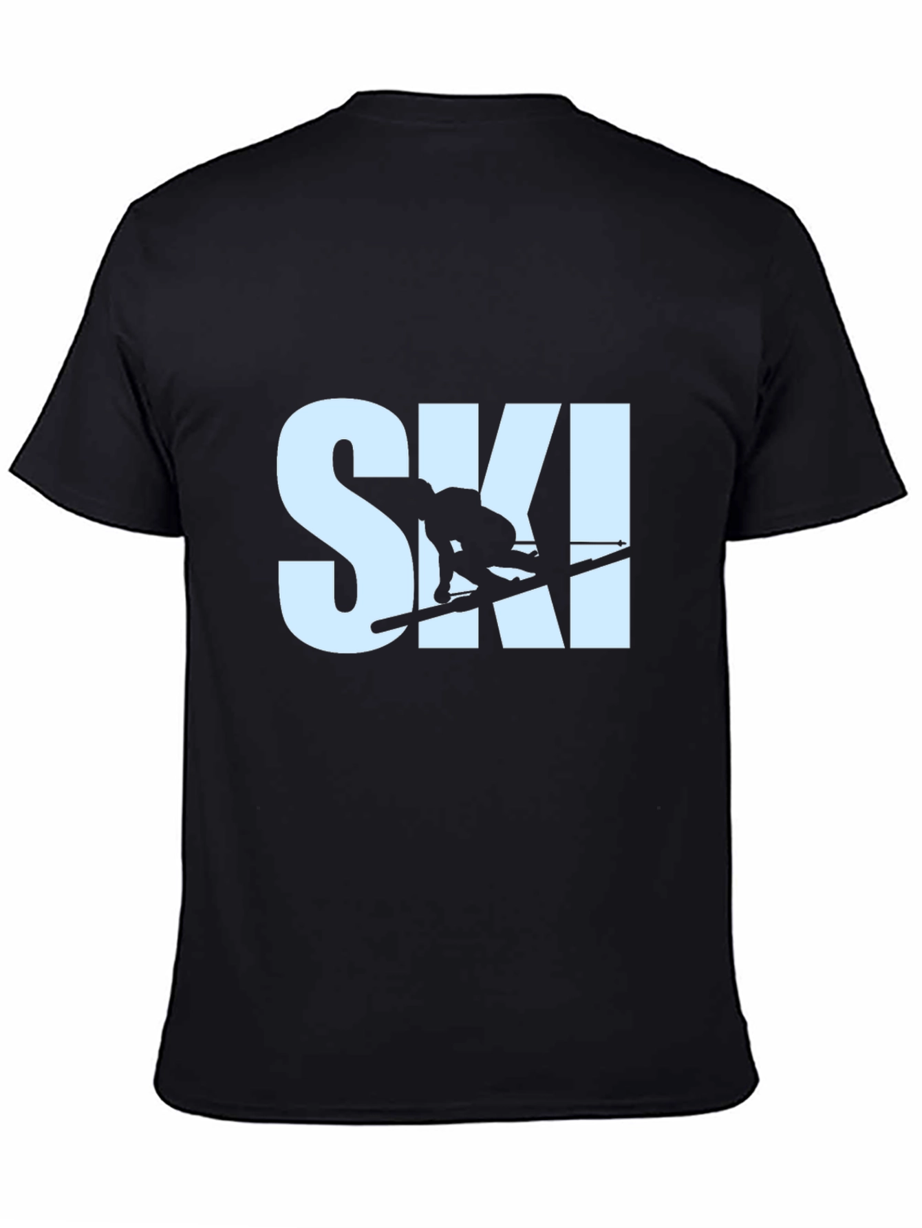 Mens Ski T-Shirt - Black Graphic Tee
