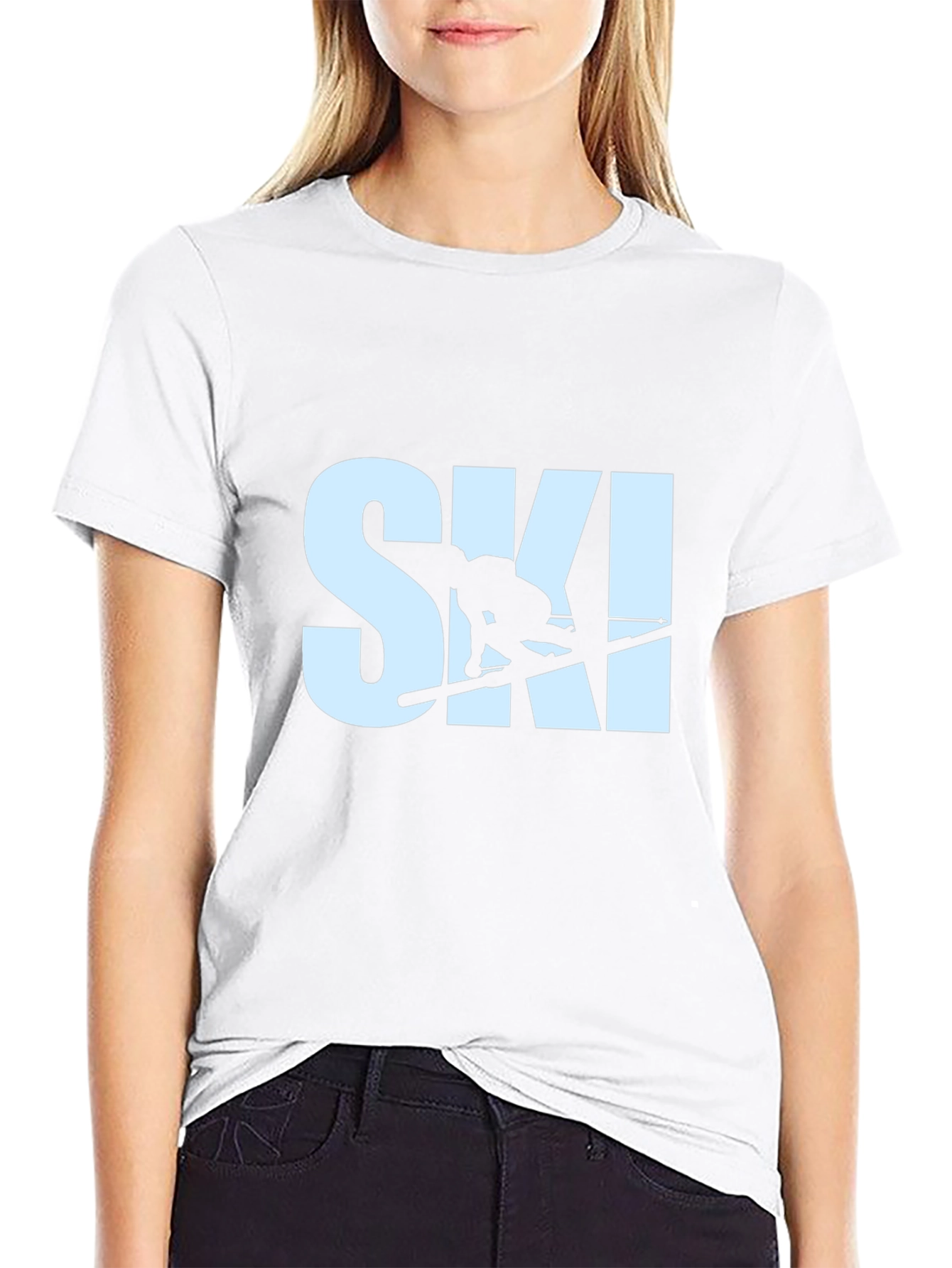 Mens Ski T-Shirt - Black Graphic Tee