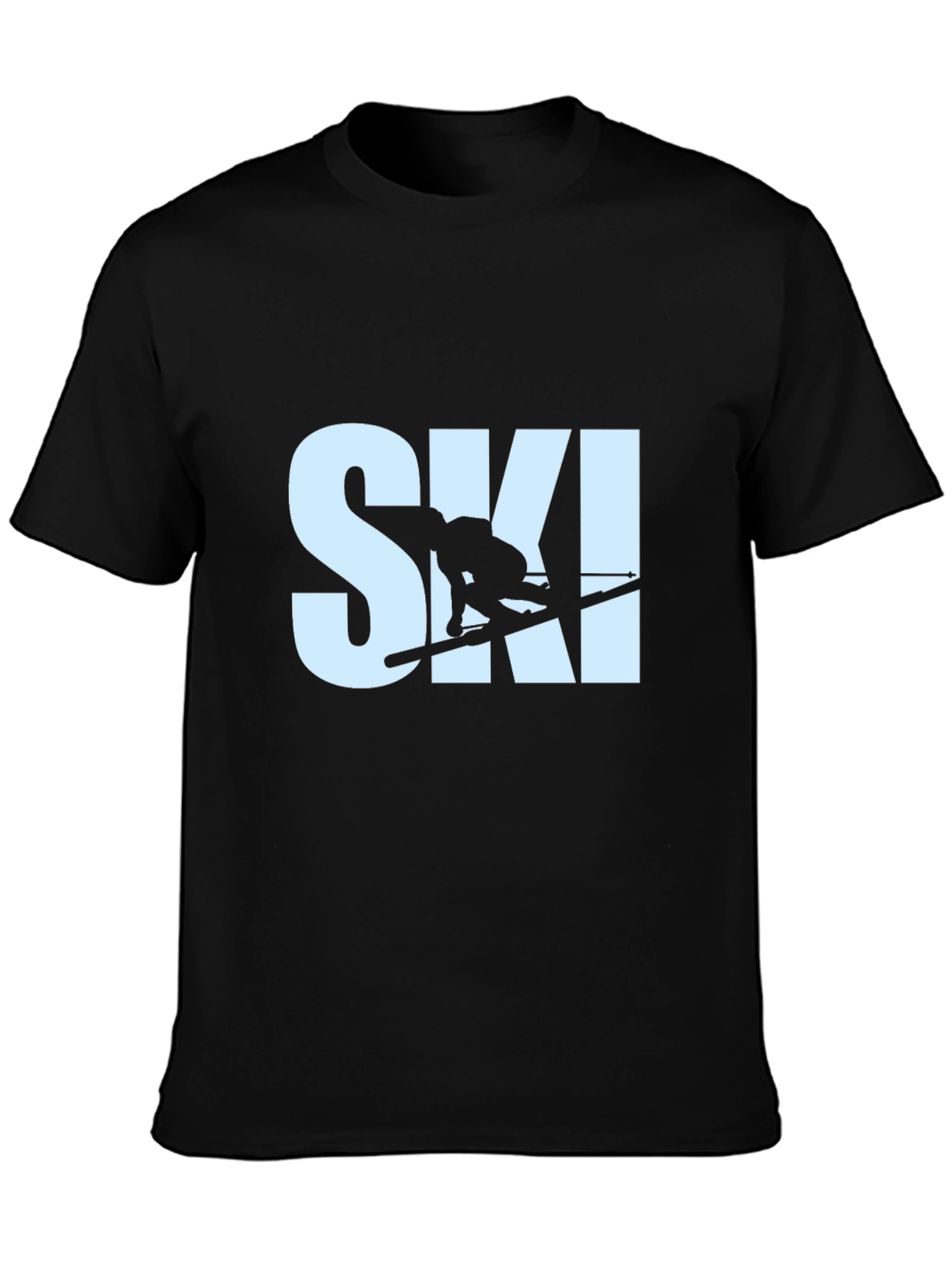 Mens Ski T-Shirt - Black Graphic Tee