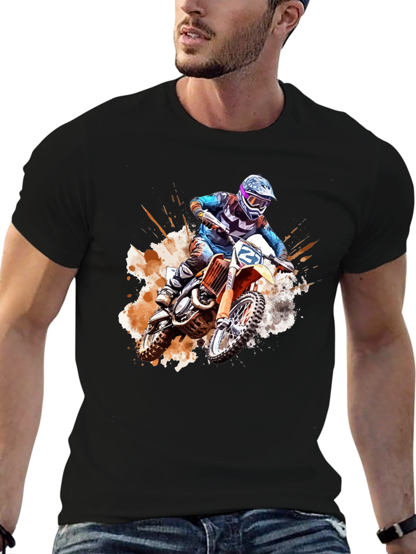 Motocross Rider Graphic Tee - Bold & Edgy Design