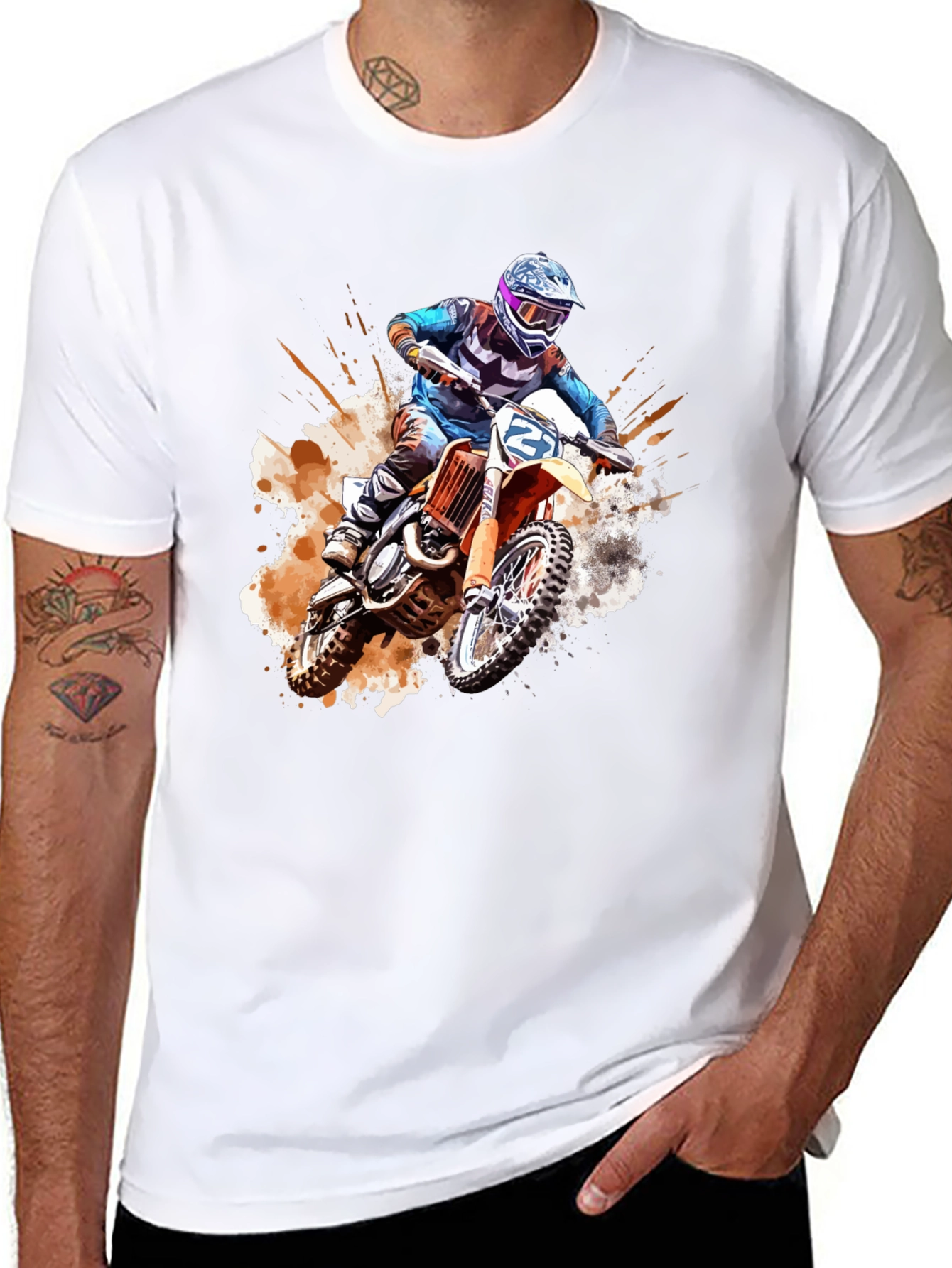 Motocross Rider Graphic Tee - Bold & Edgy Design