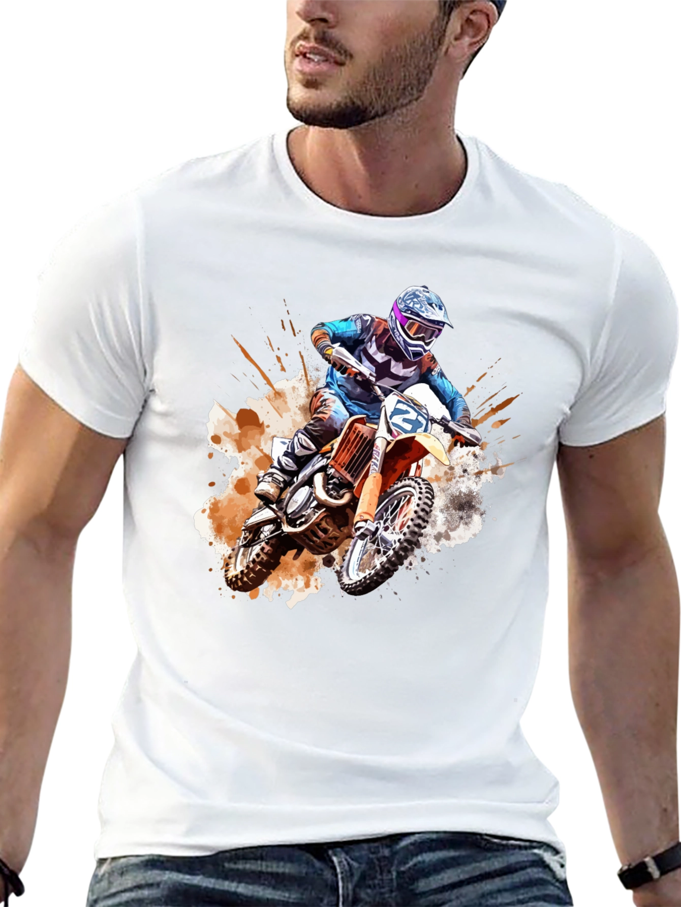 Motocross Rider Graphic Tee - Bold & Edgy Design