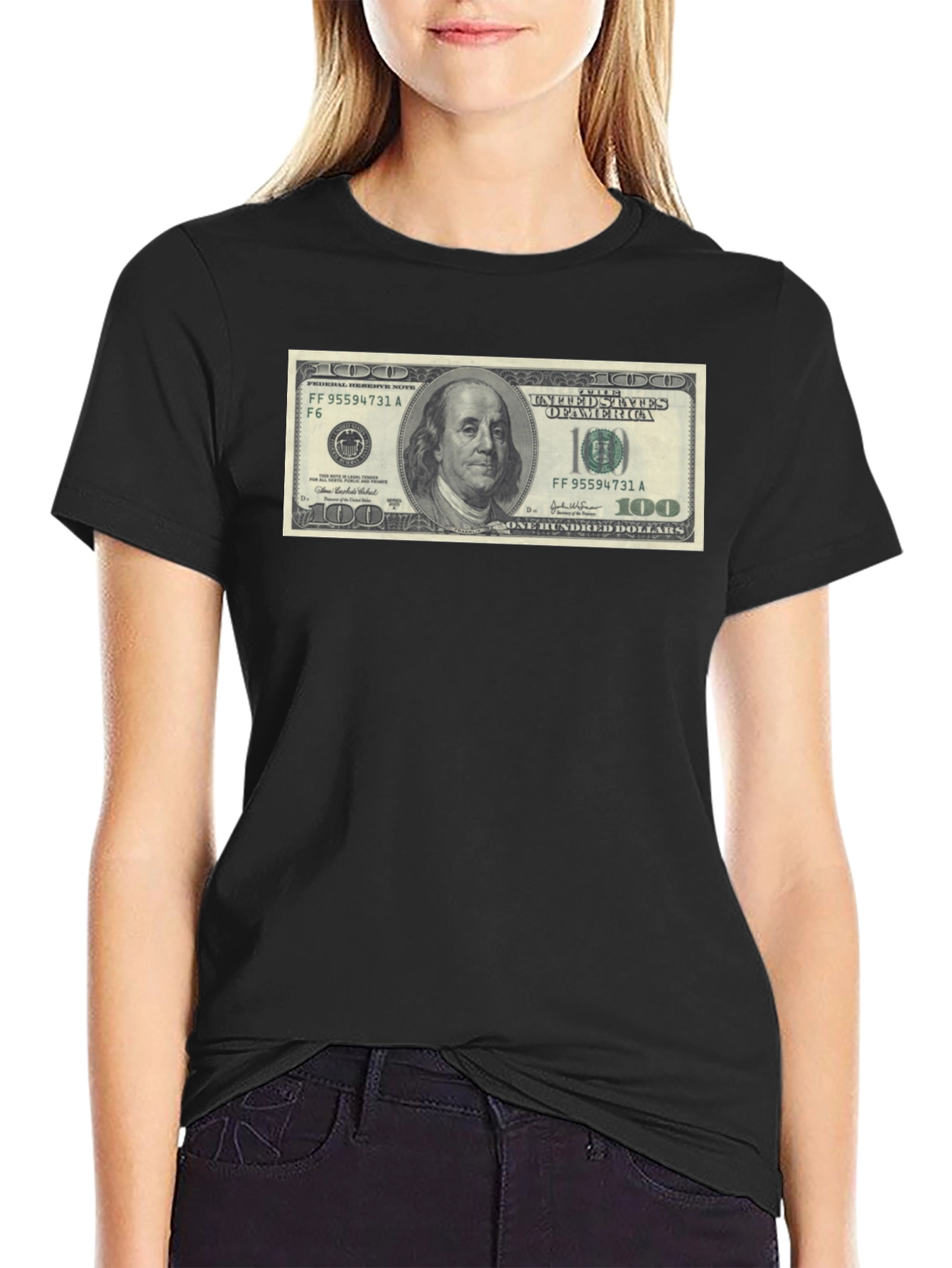 Money Graphic Black T-Shirt