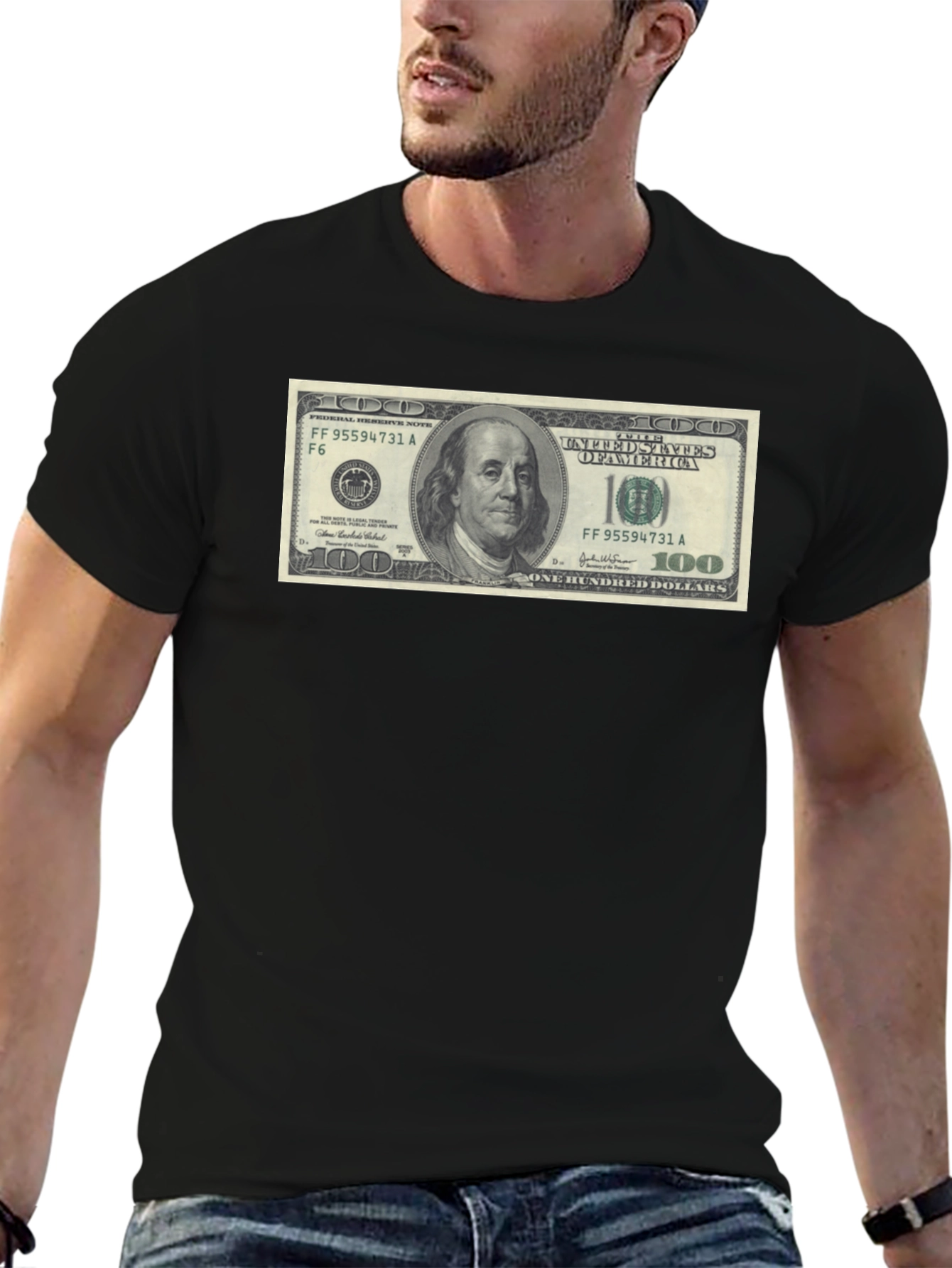 Money Graphic Black T-Shirt