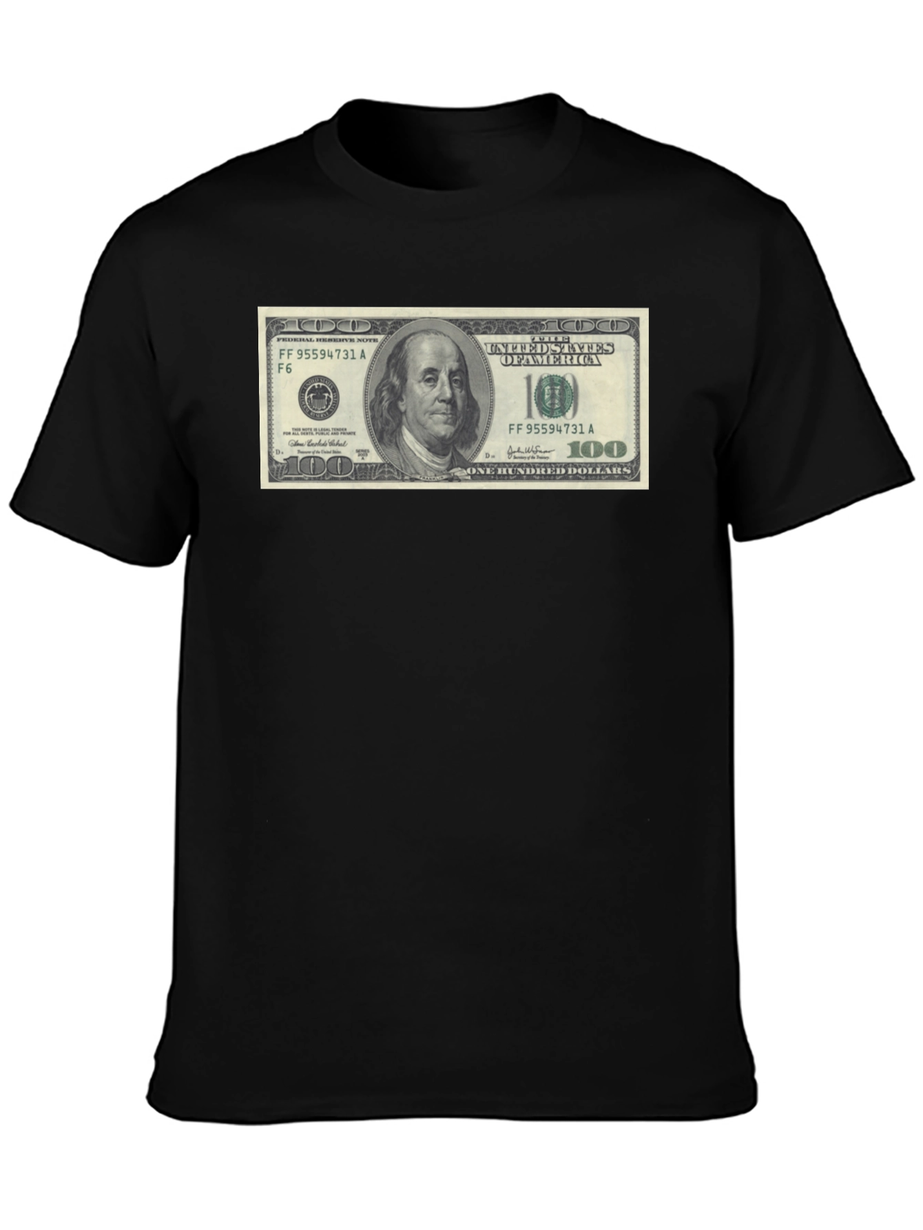 Money Graphic Black T-Shirt