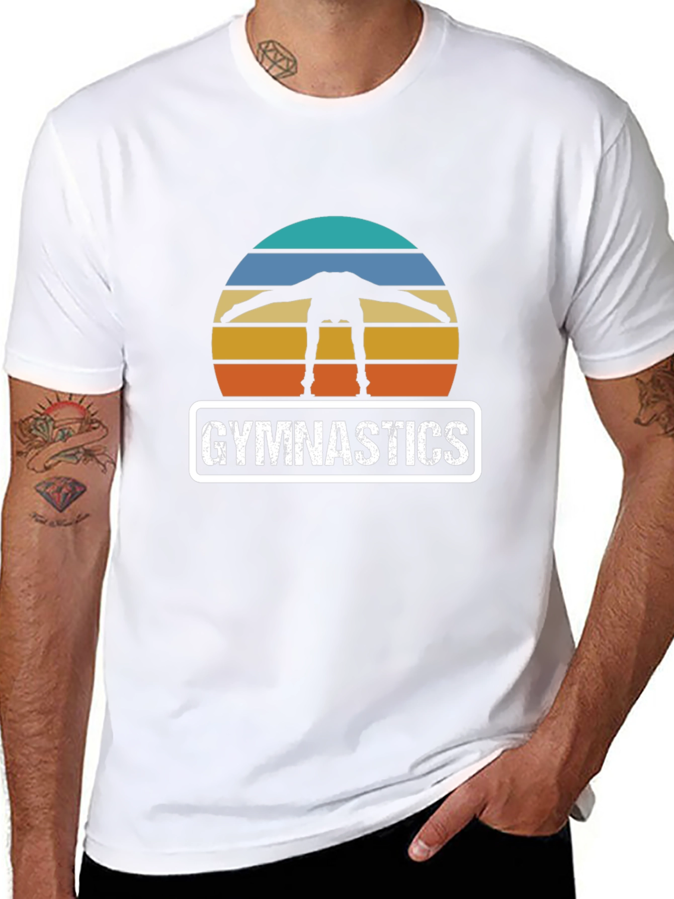 Gymnastics Retro Sunset Graphic T-Shirt