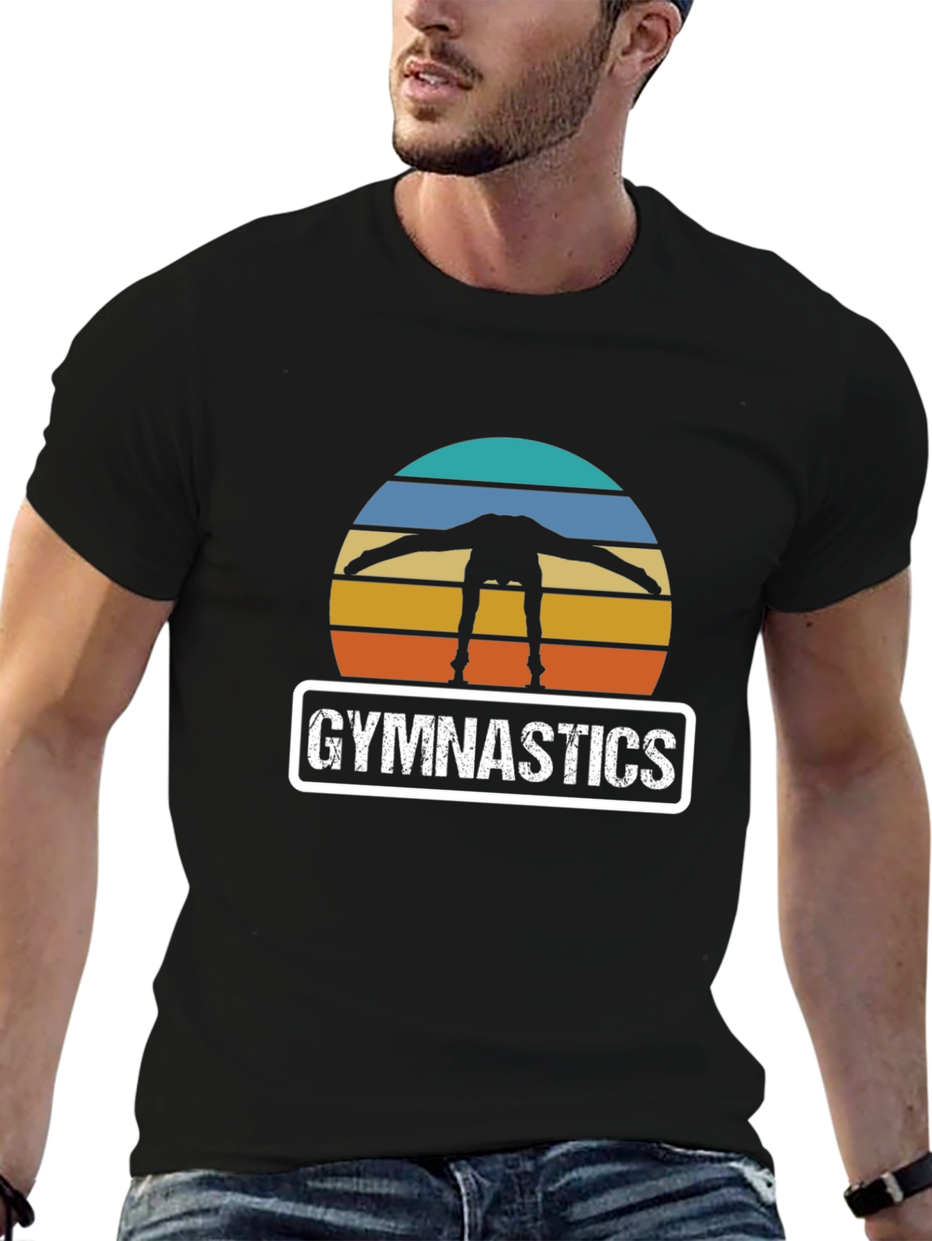 Gymnastics Retro Sunset Graphic T-Shirt