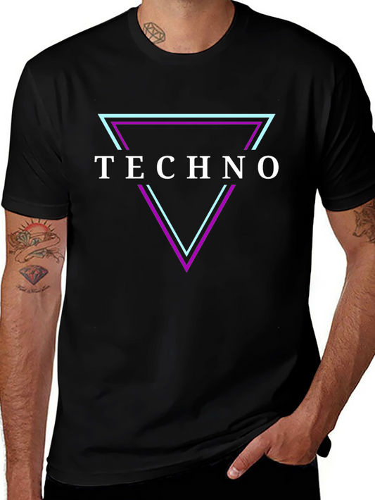 Techno Triangle Graphic T-Shirt - Club Rave Wear