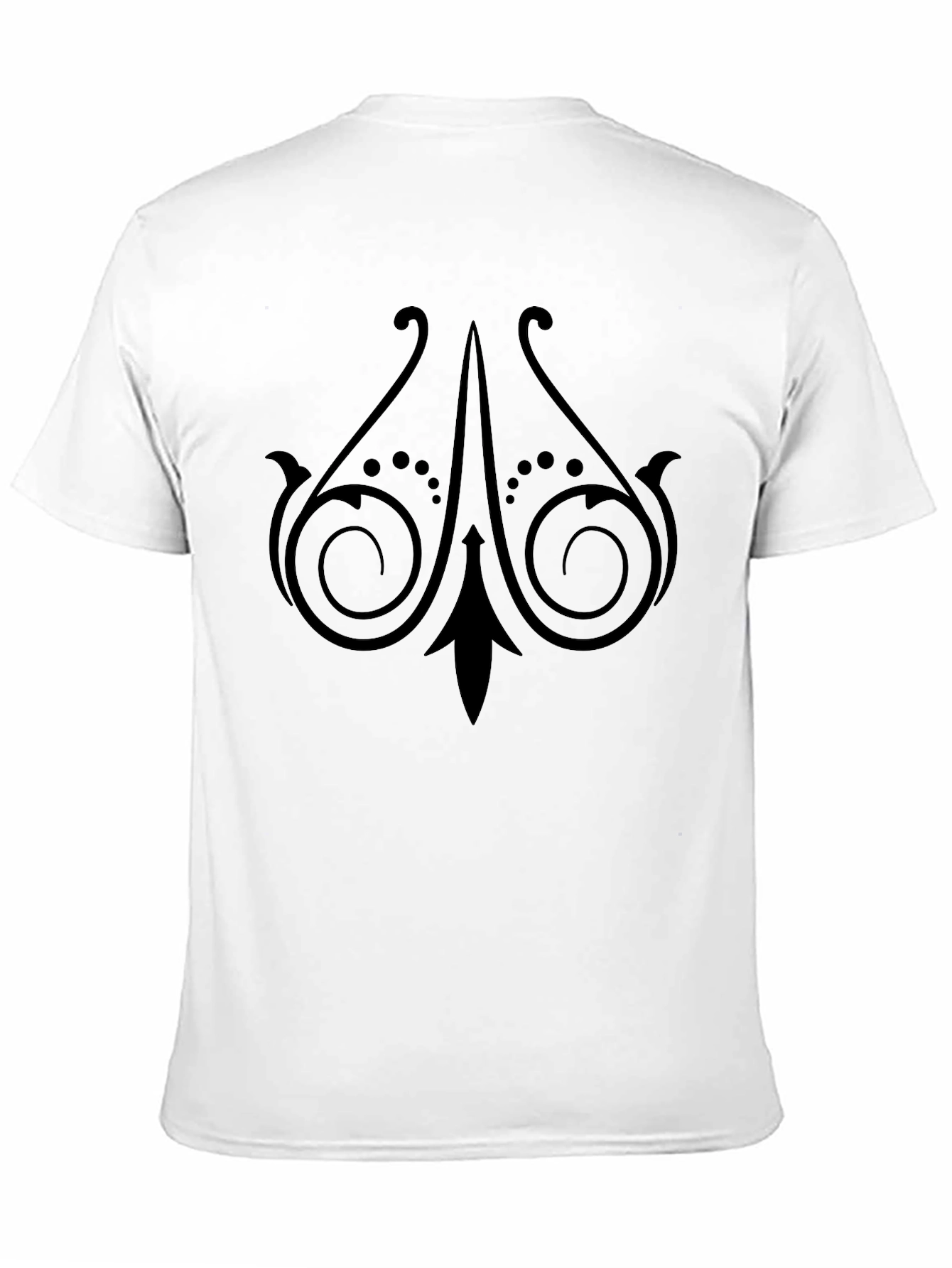 Black Tee with Ornate Scroll Design