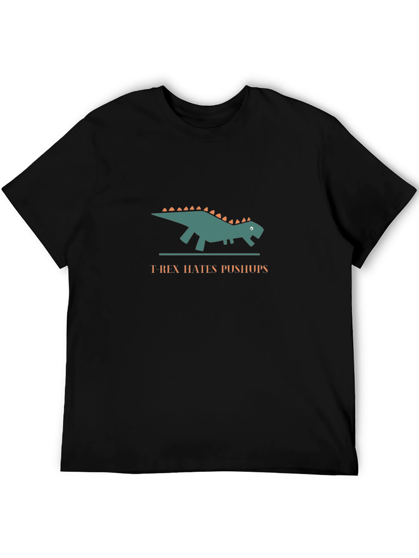 T-Rex Hates Pushups Graphic Black T-Shirt