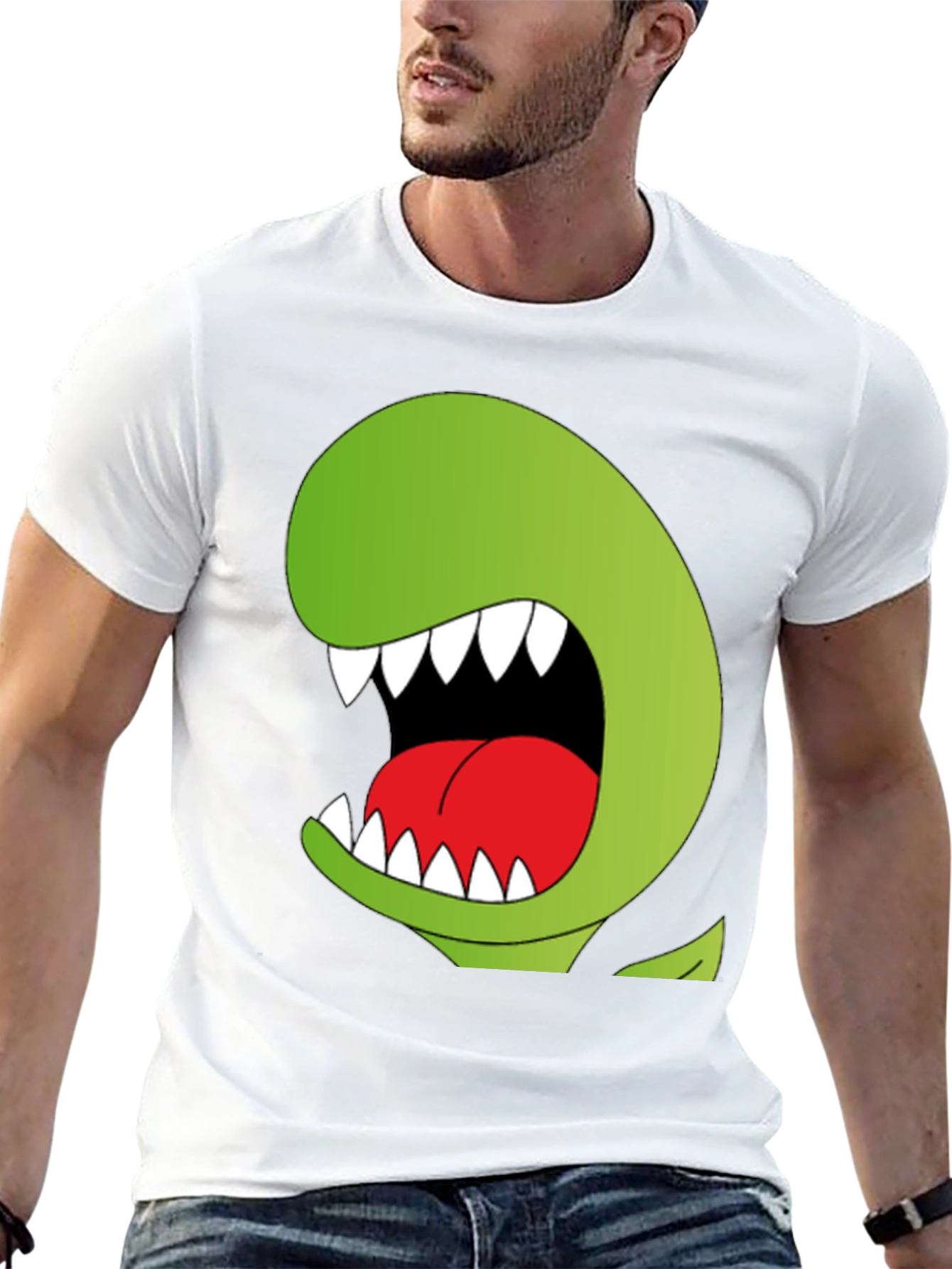 Cartoon Monster Graphic Tee - Funky Novelty T-Shirt
