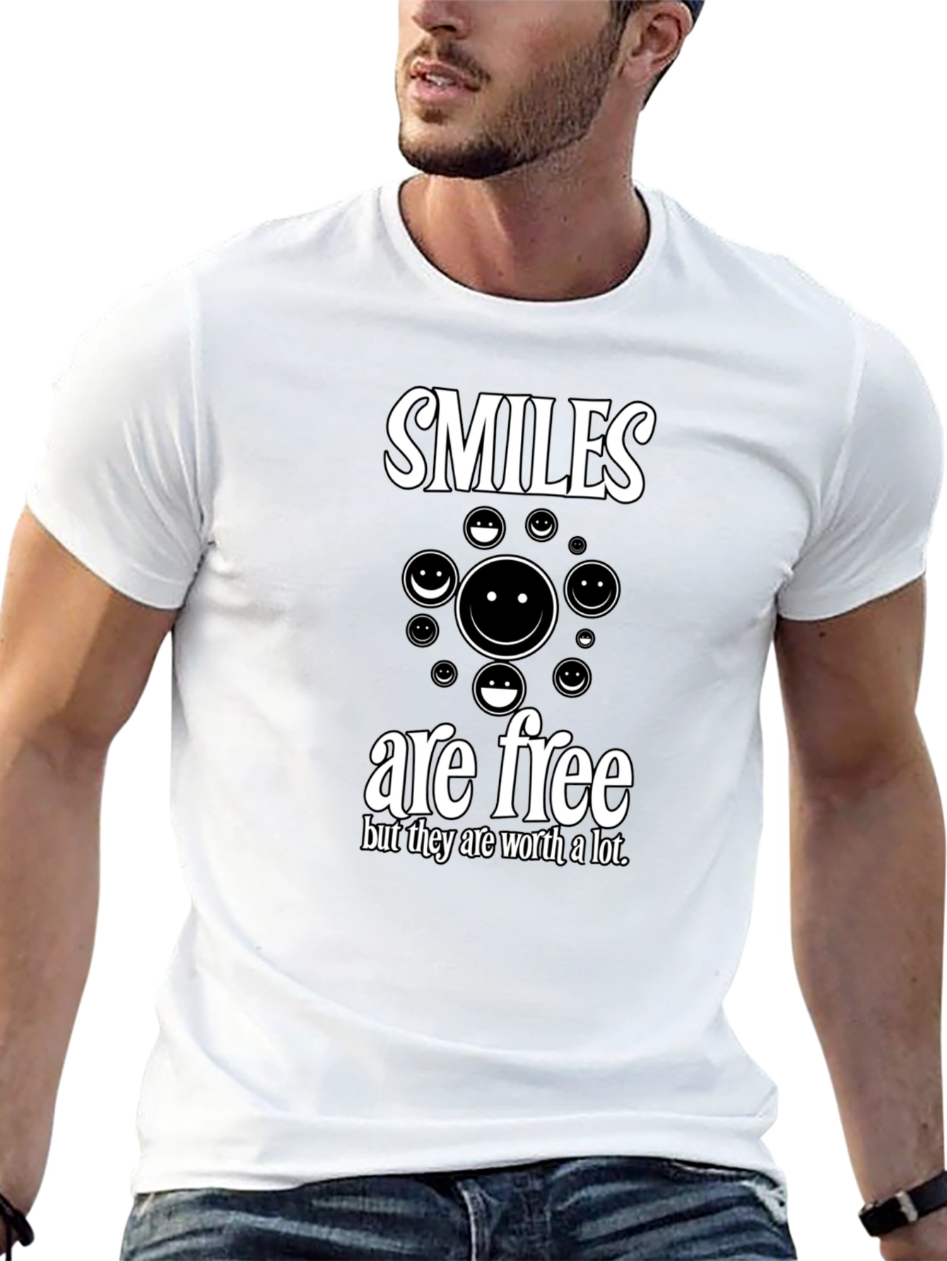 Smiles Are Free Graphic Print Tee