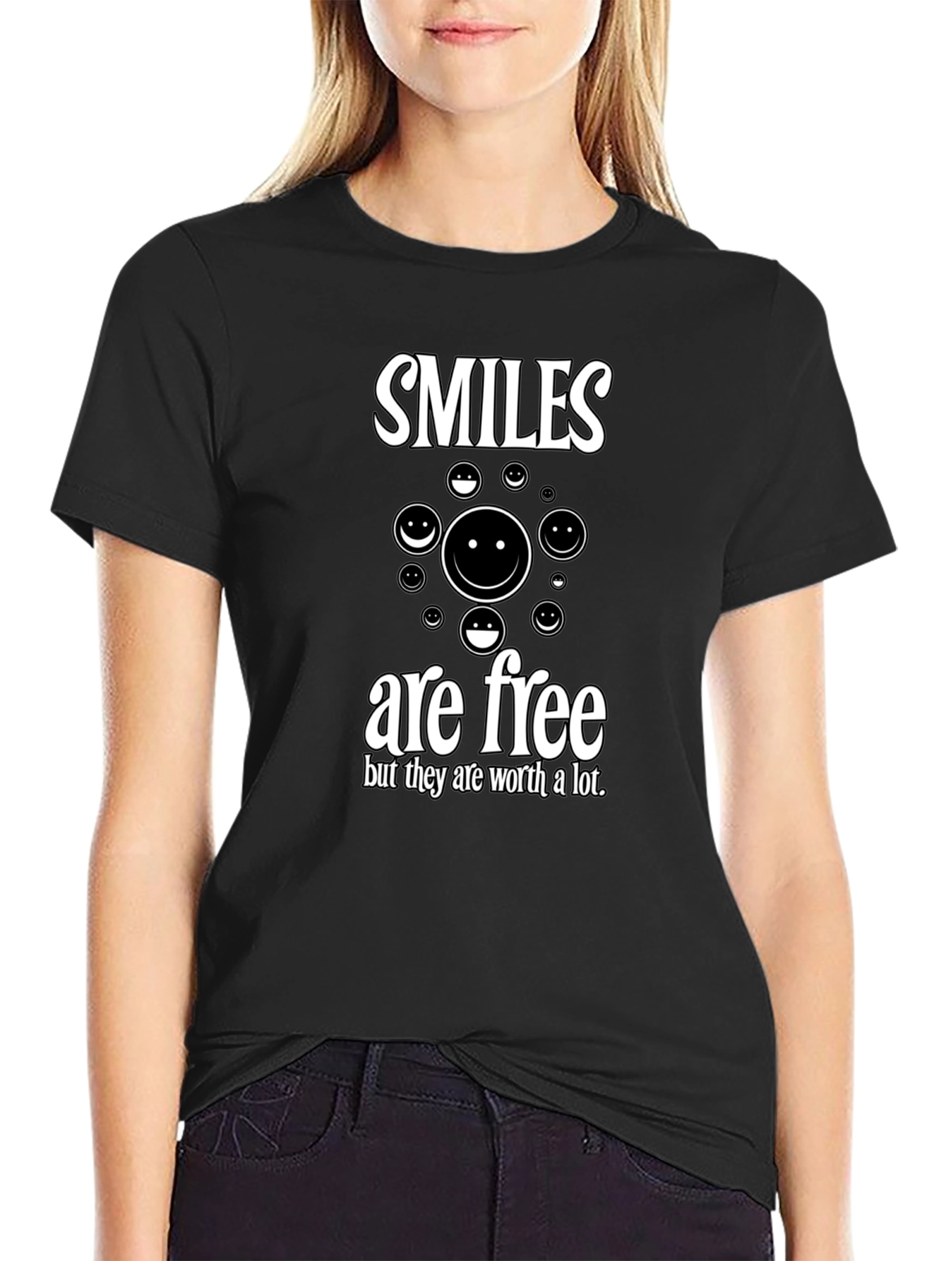 Smiles Are Free Graphic Print Tee