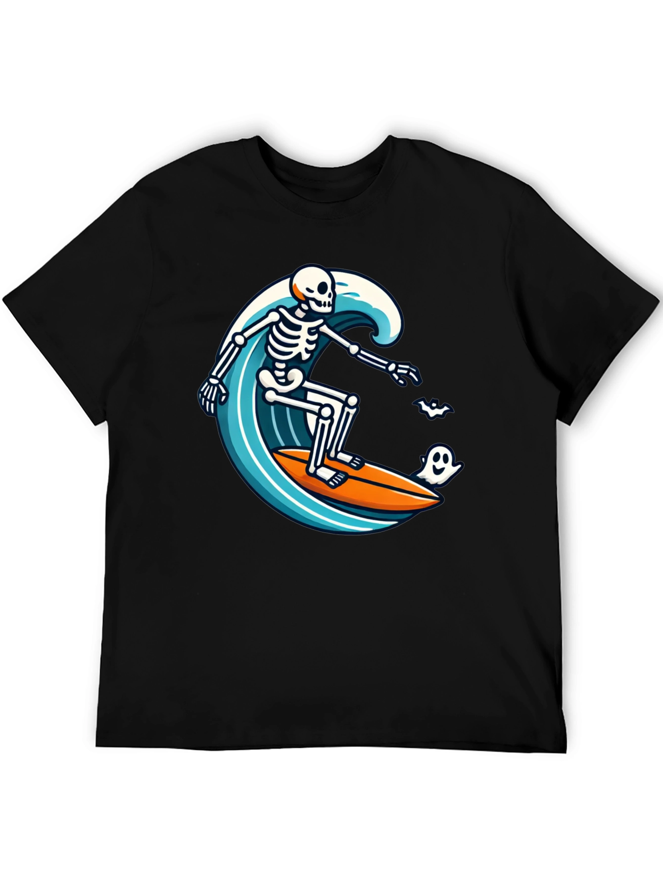 Skeleton Surfing Halloween T-Shirt