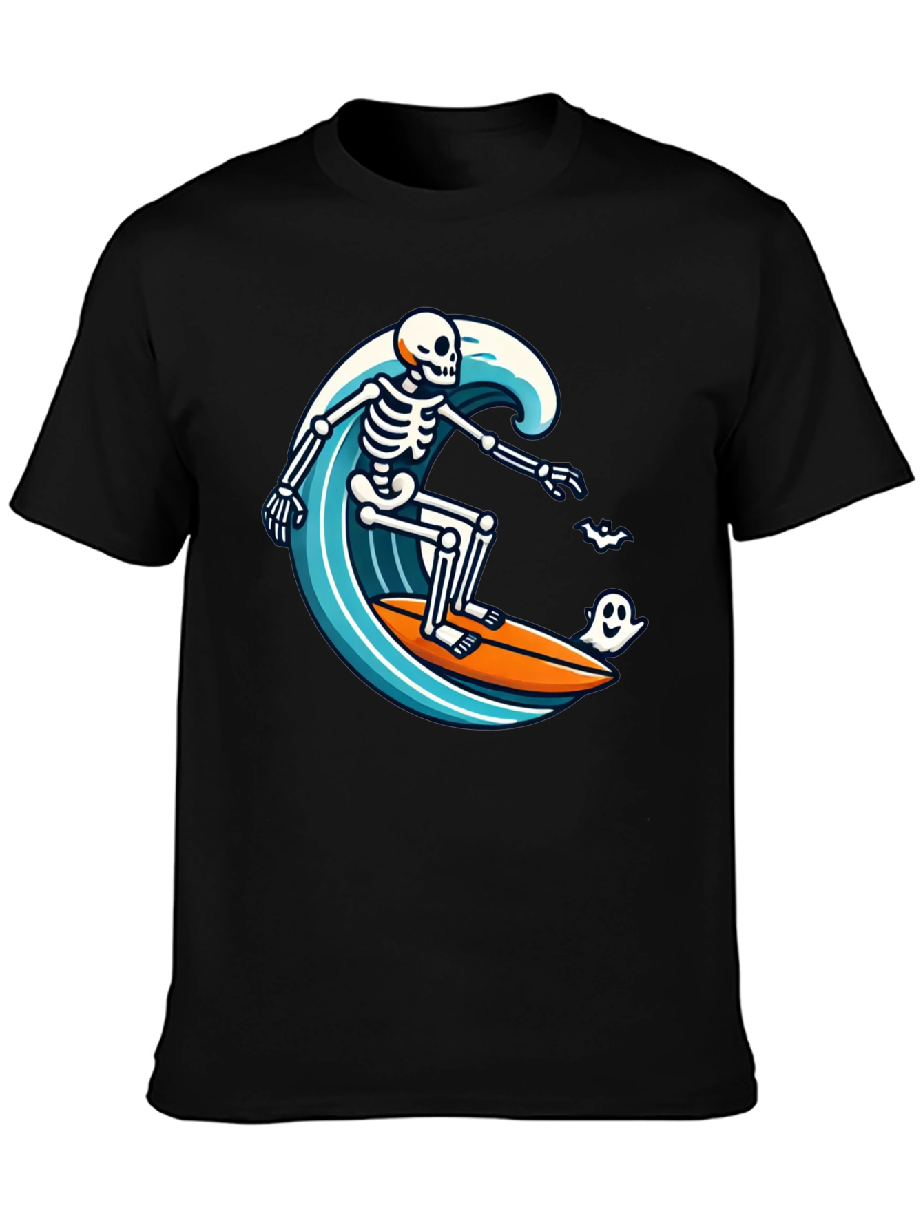 Skeleton Surfing Halloween T-Shirt