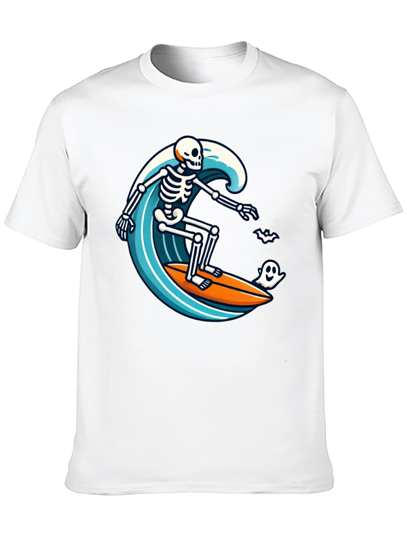 Skeleton Surfing Halloween T-Shirt