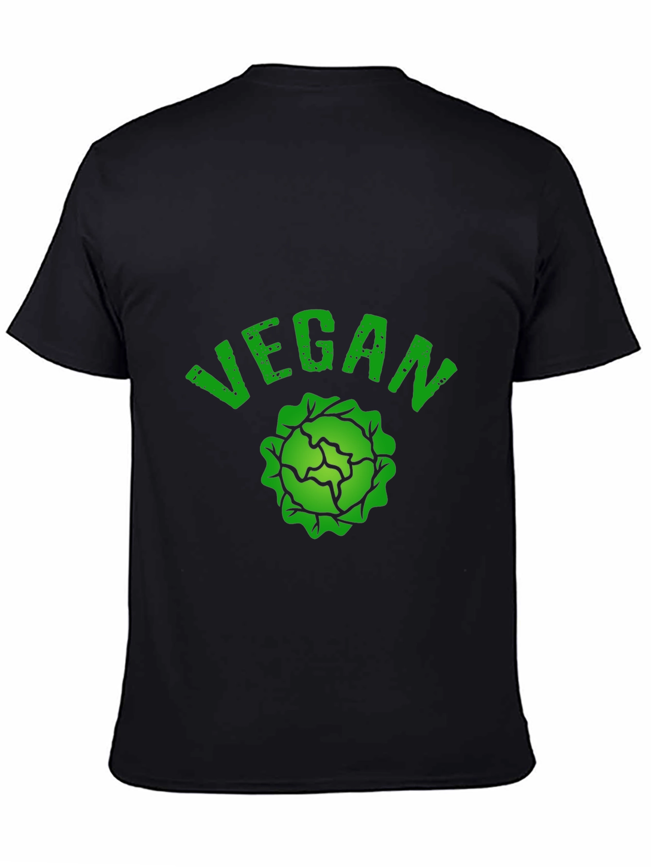 Vegan Cabbage Graphic T-Shirt - Black