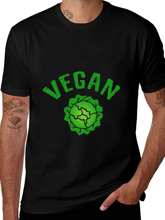Vegan Cabbage Graphic T-Shirt - Black