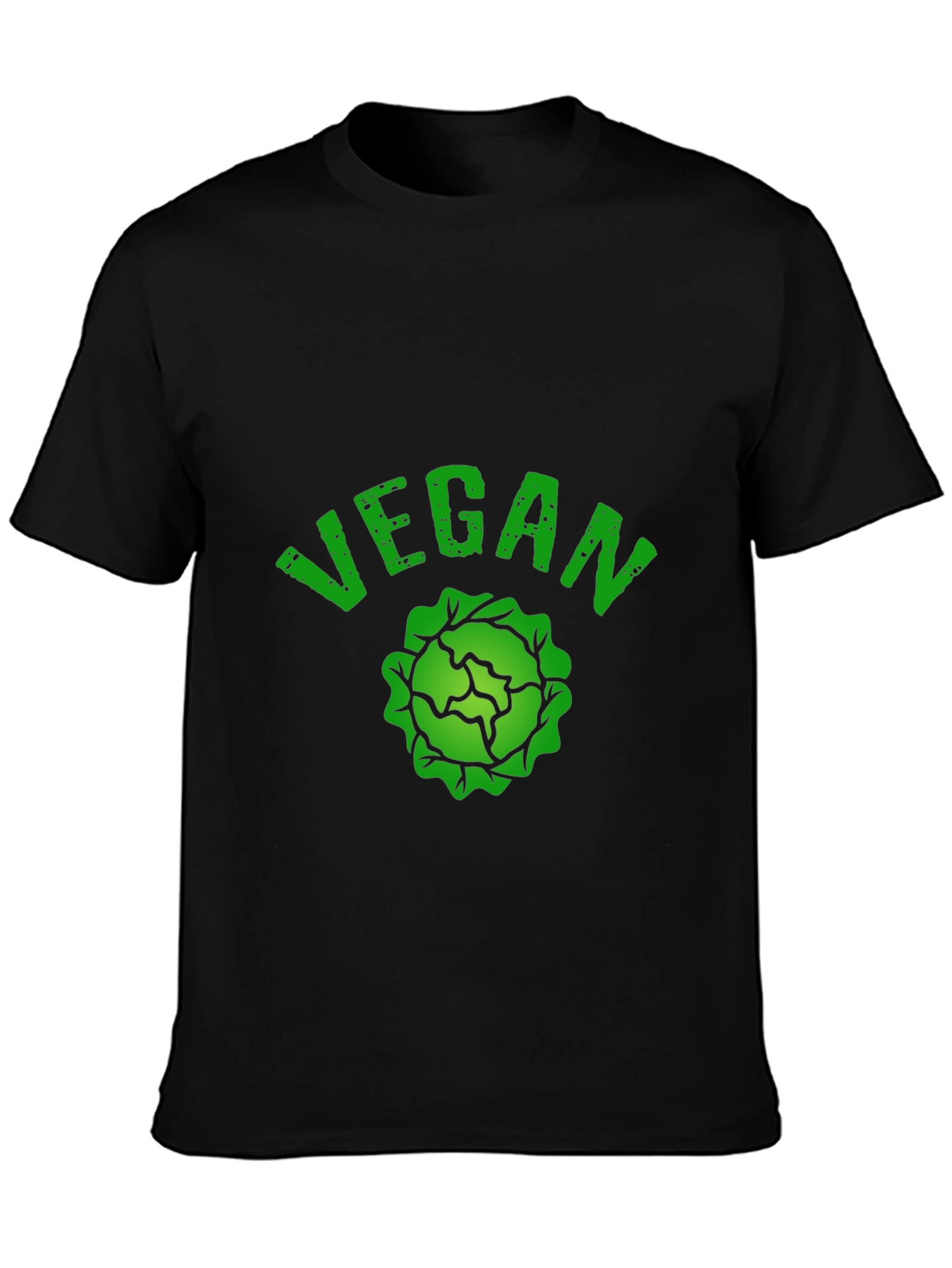 Vegan Cabbage Graphic T-Shirt - Black