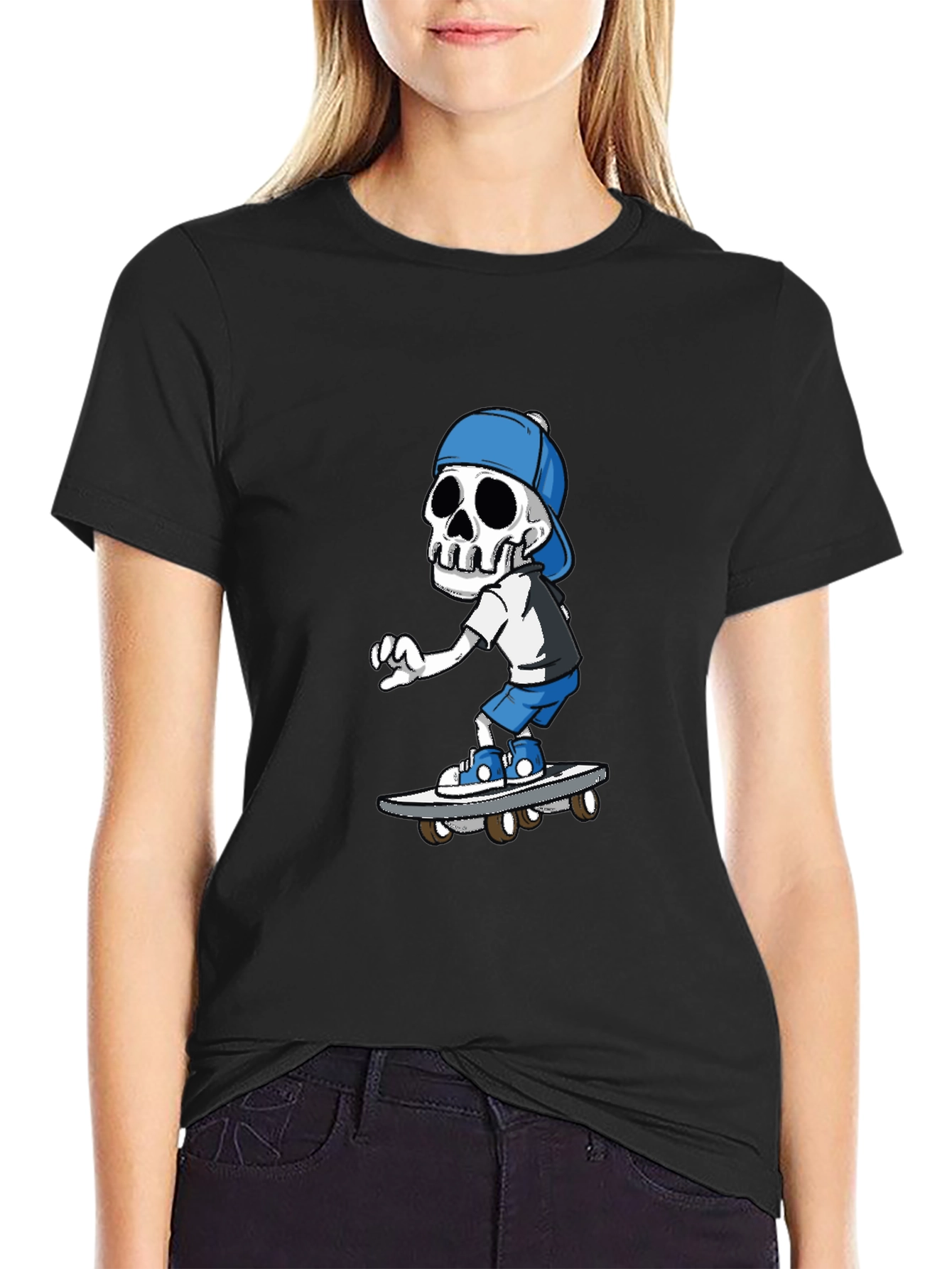 Skeleton Skateboarder Graphic T-Shirt