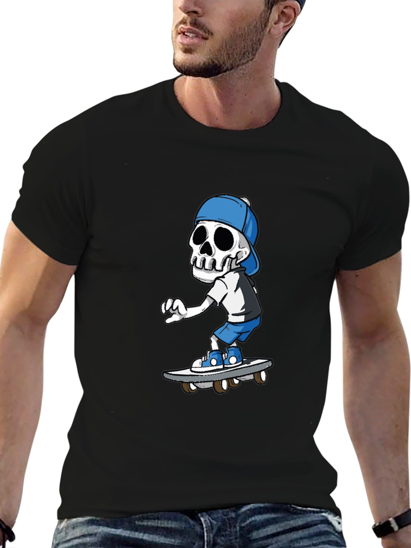 Skeleton Skateboarder Graphic T-Shirt
