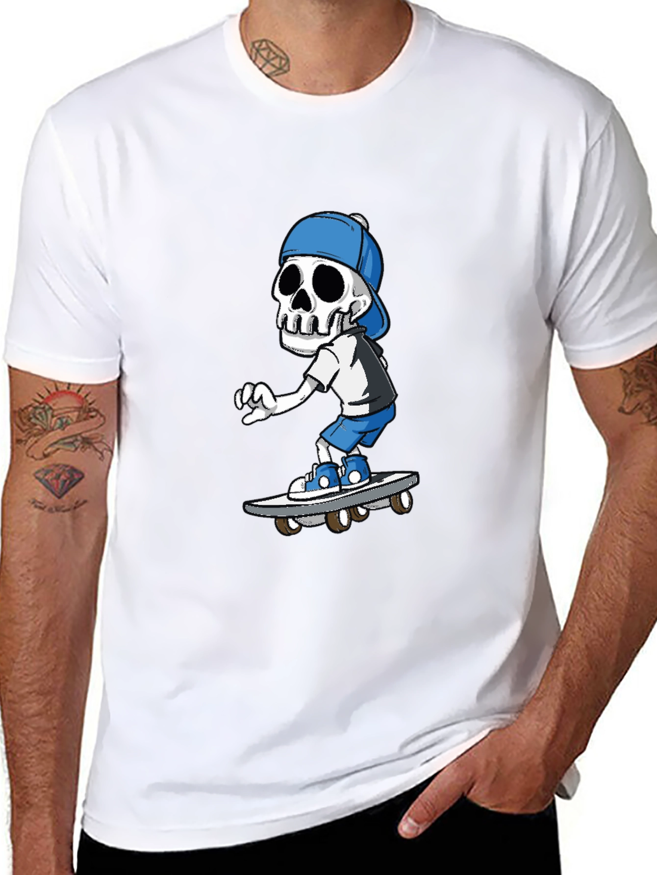 Skeleton Skateboarder Graphic T-Shirt