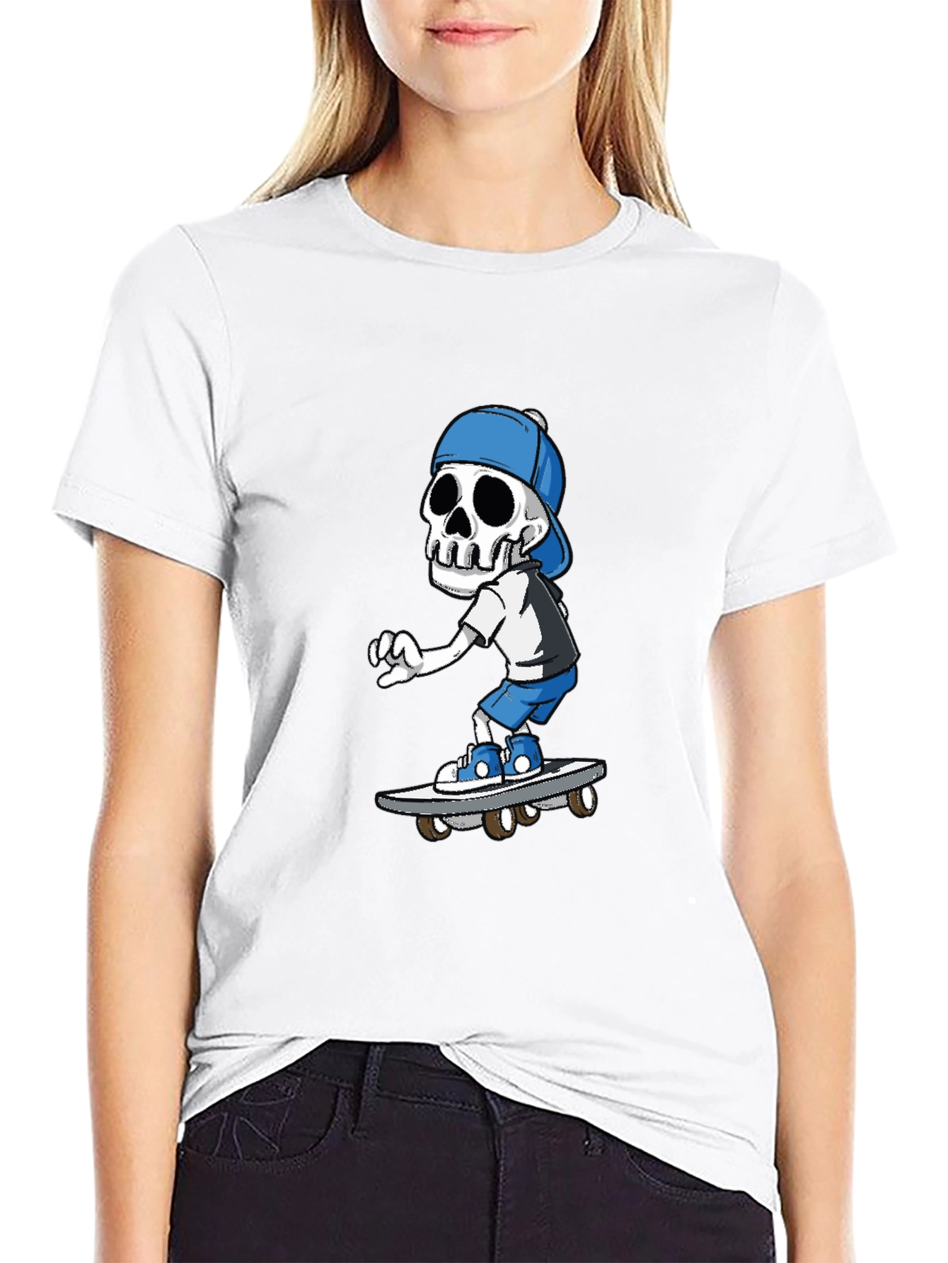 Skeleton Skateboarder Graphic T-Shirt
