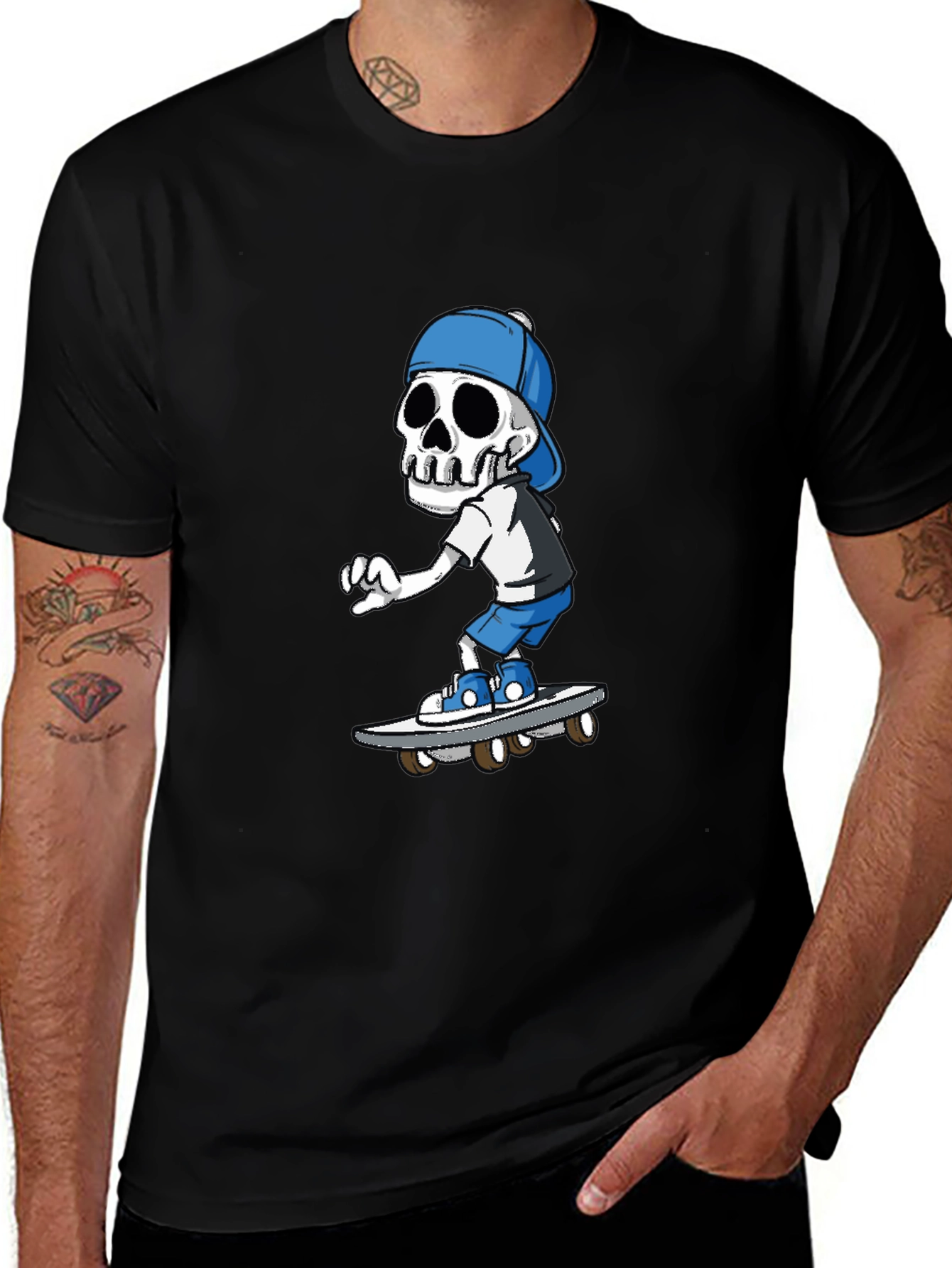 Skeleton Skateboarder Graphic T-Shirt