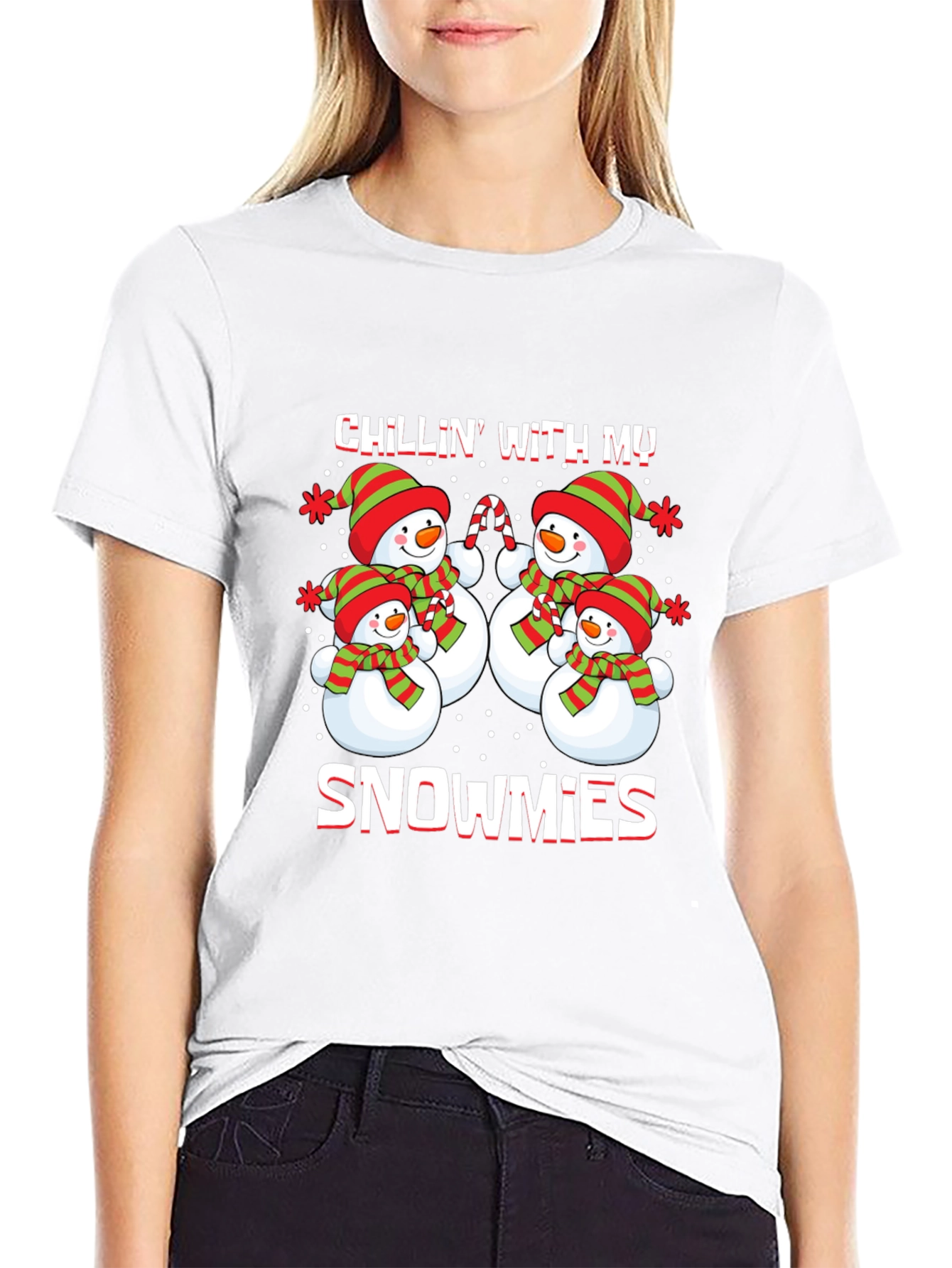 Chillin With My Snowmies Christmas Graphic Tee
