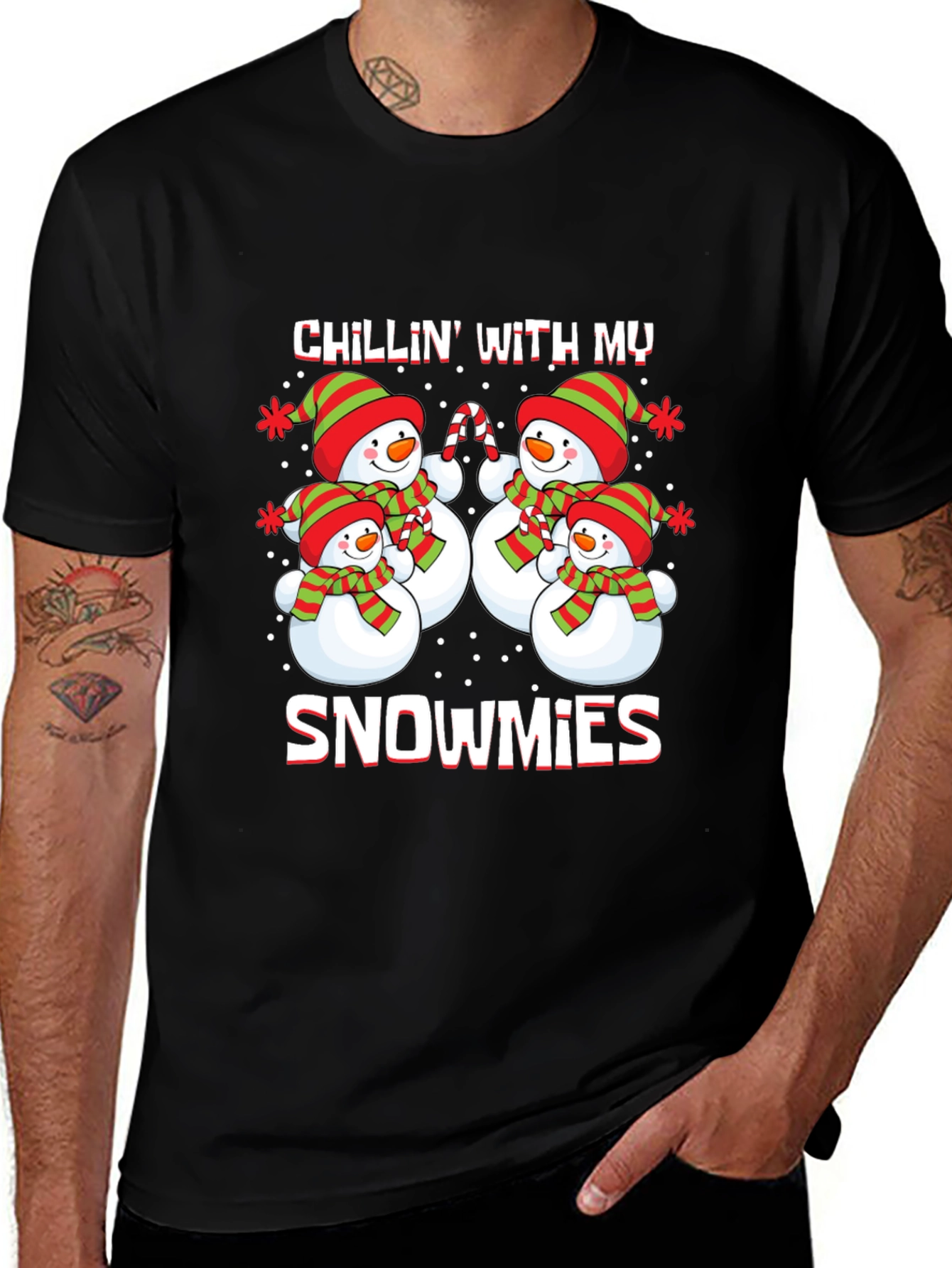 Chillin With My Snowmies Christmas Graphic Tee