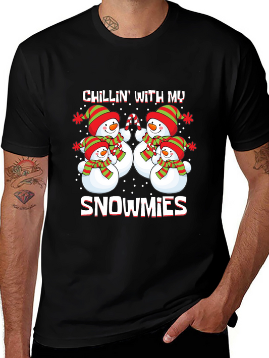 Chillin With My Snowmies Christmas Graphic Tee