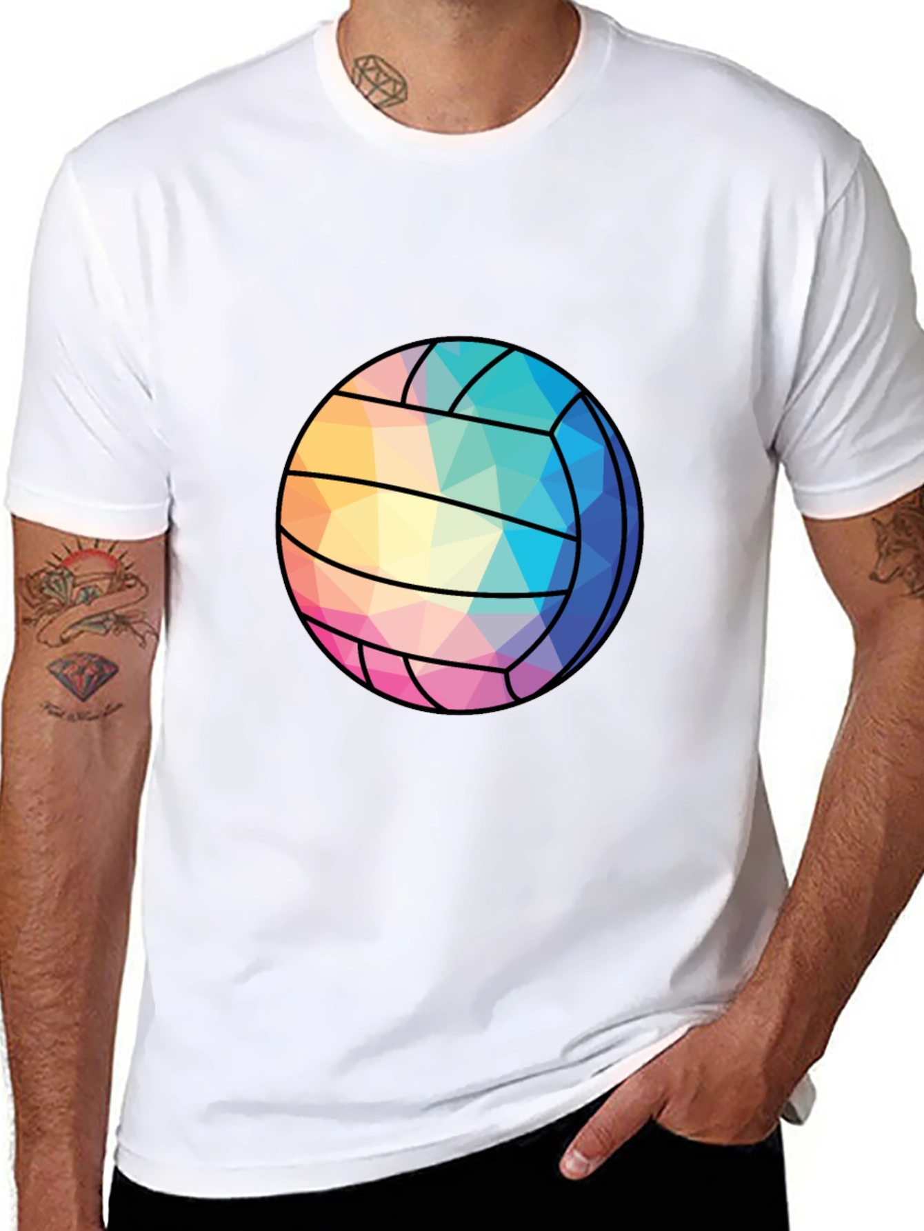 Geometric Volleyball Graphic Tee - Stylish Sportswear
