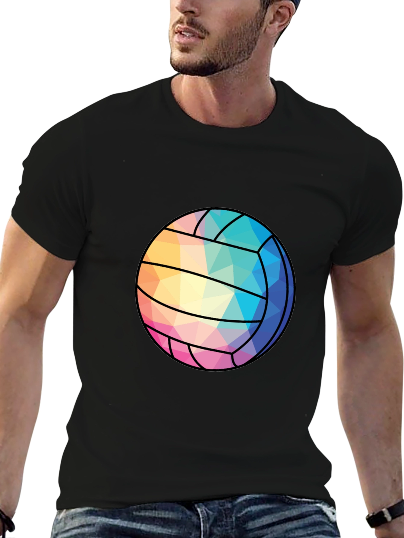 Geometric Volleyball Graphic Tee - Stylish Sportswear