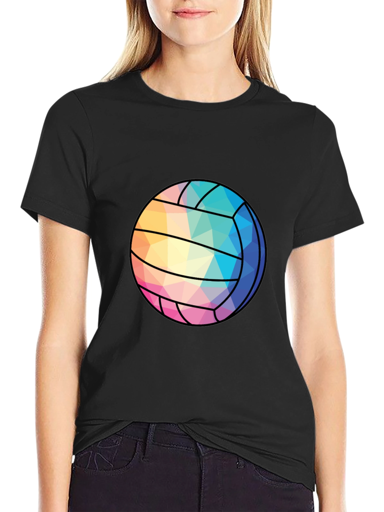 Geometric Volleyball Graphic Tee - Stylish Sportswear