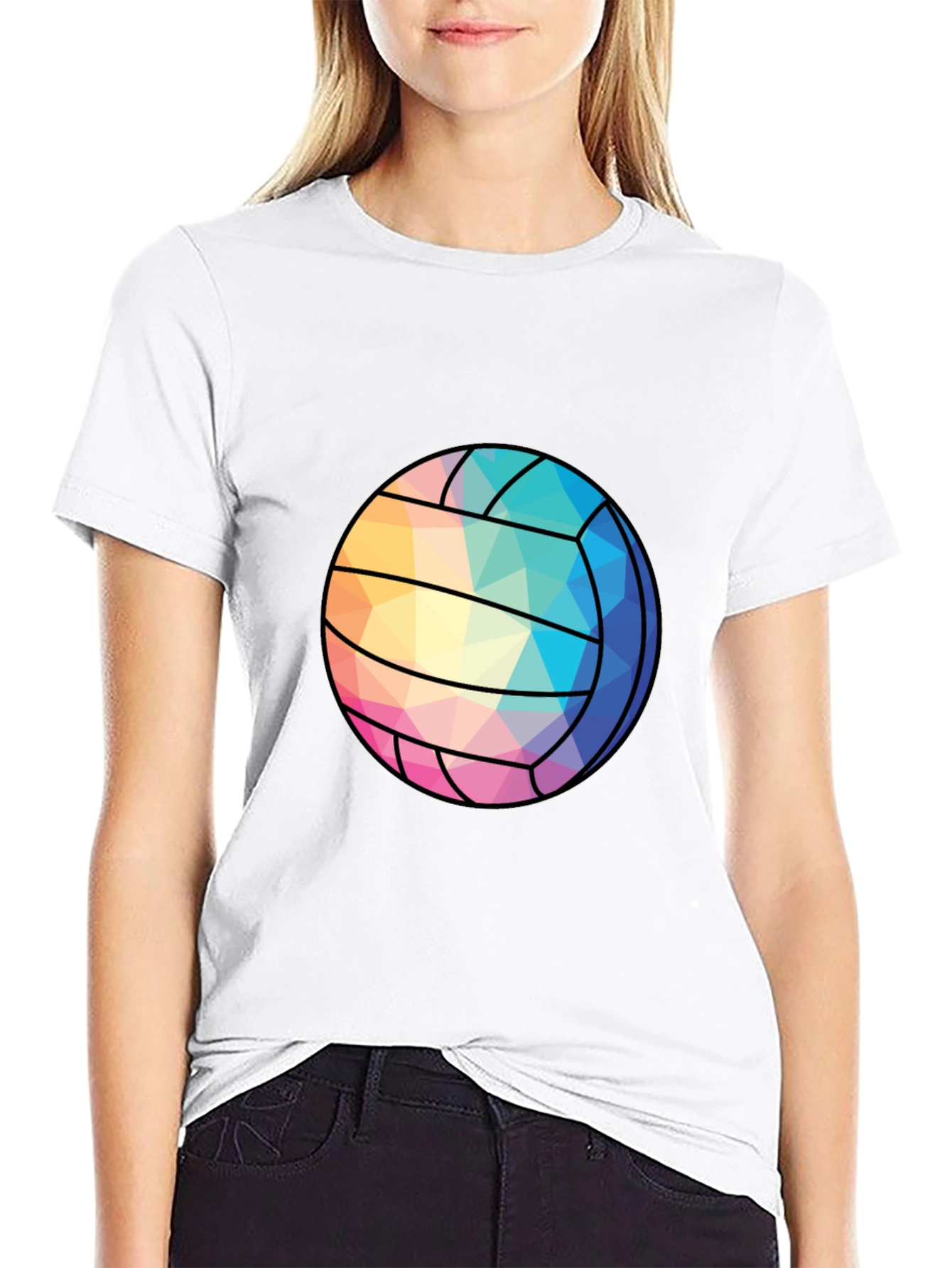 Geometric Volleyball Graphic Tee - Stylish Sportswear