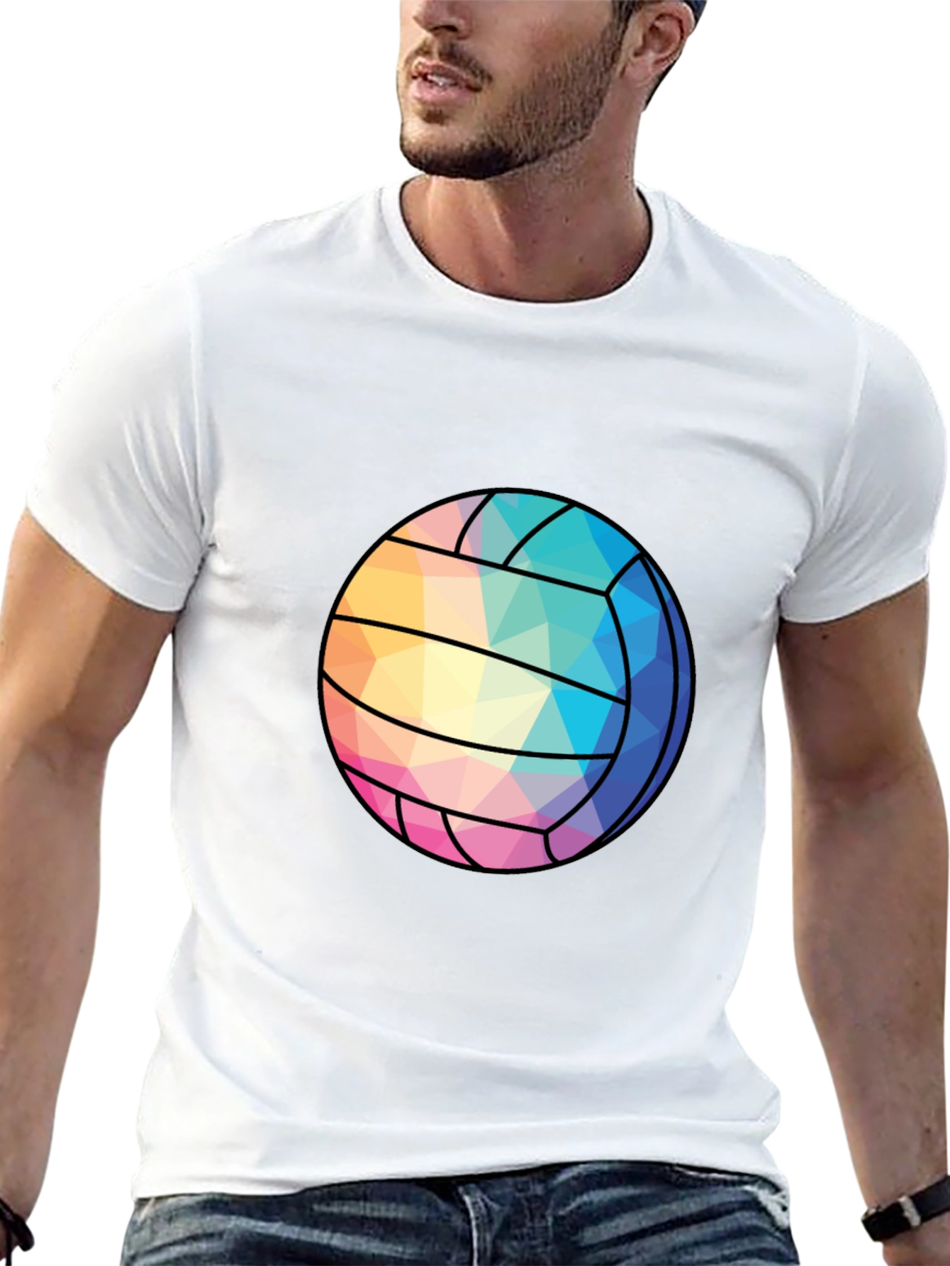 Geometric Volleyball Graphic Tee - Stylish Sportswear
