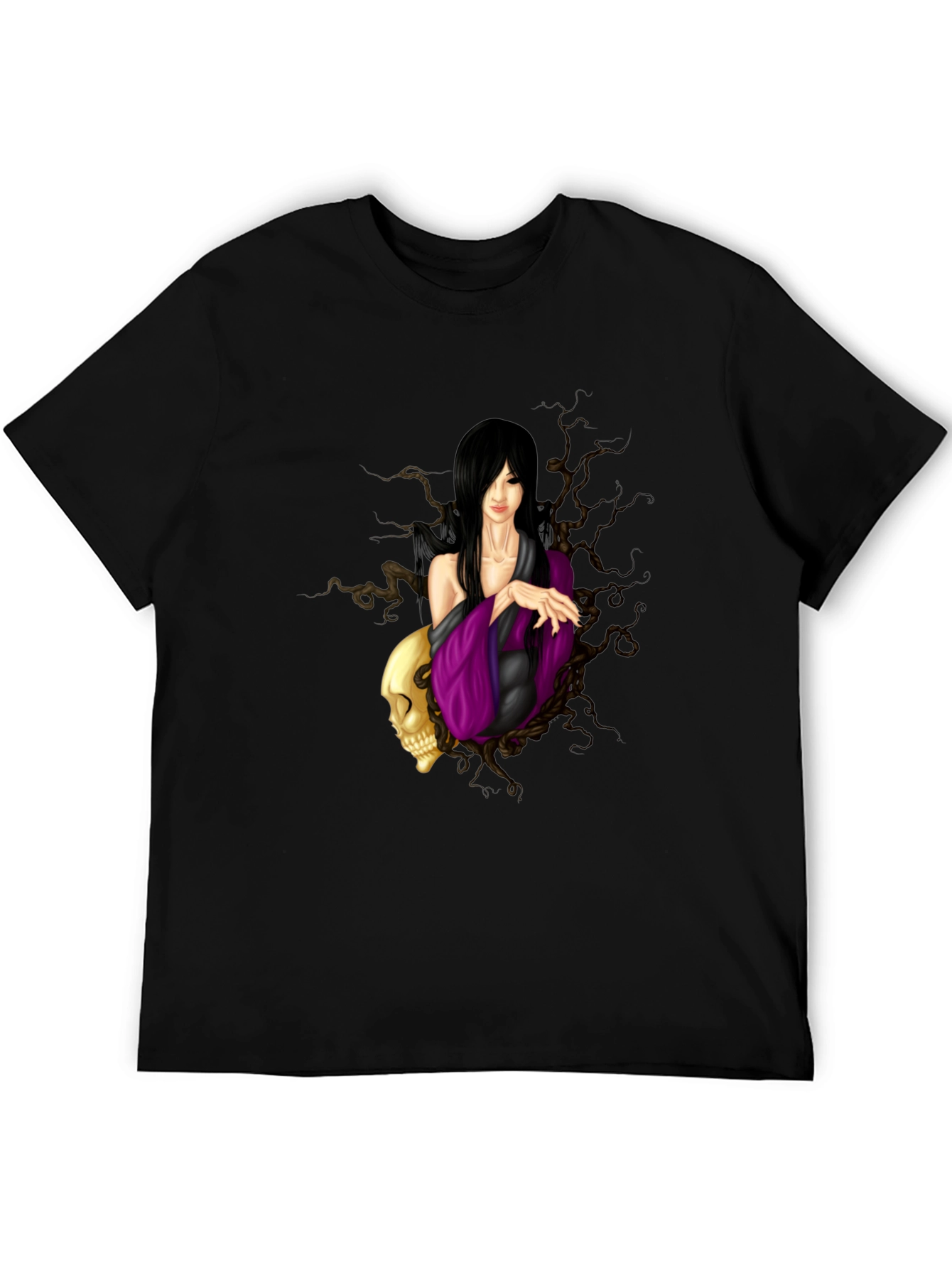 Gothic Woman Skull Black T-Shirt