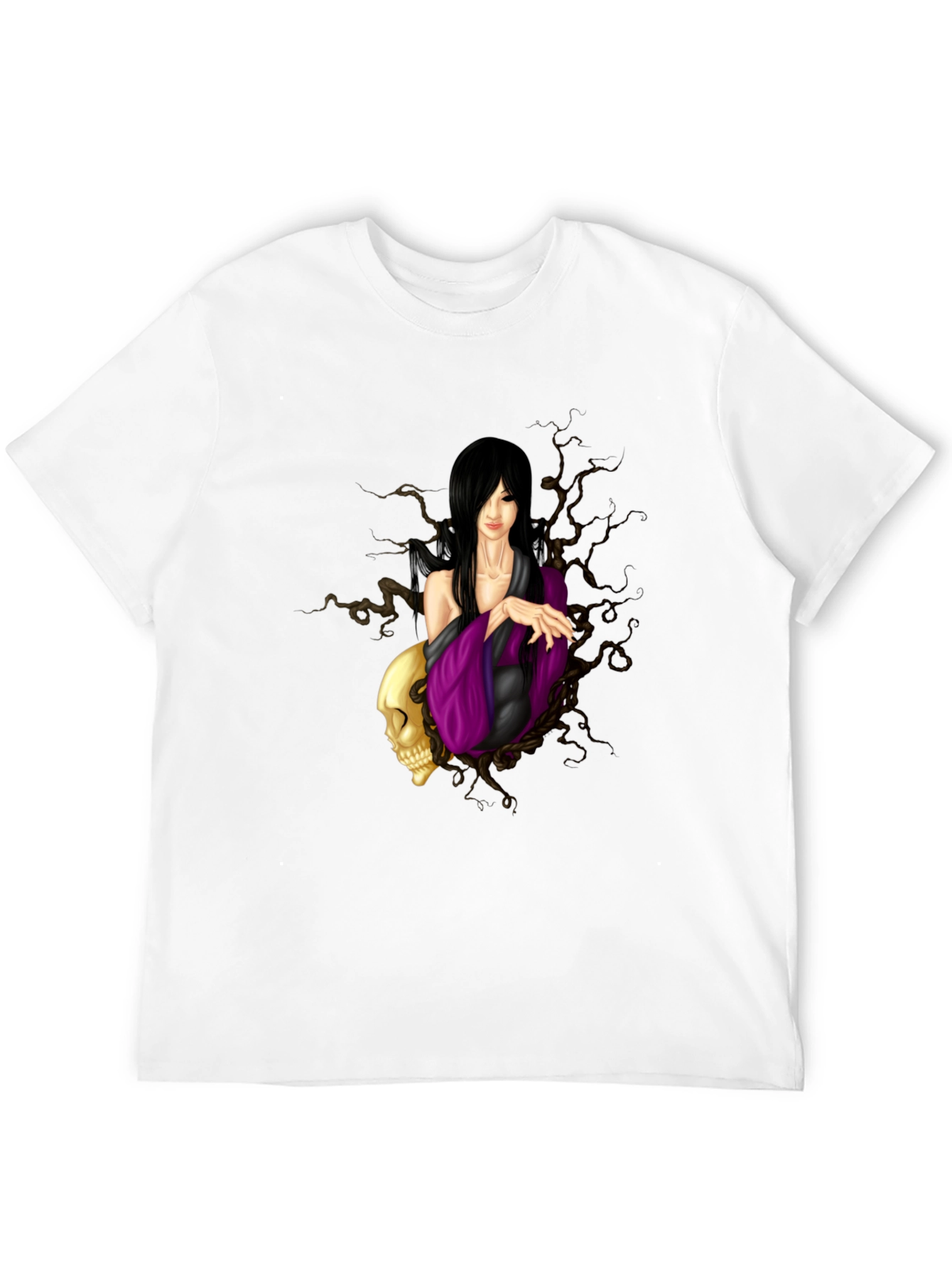 Gothic Woman Skull Black T-Shirt