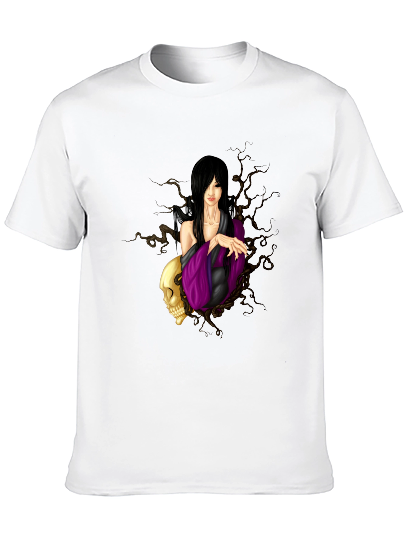 Gothic Woman Skull Black T-Shirt