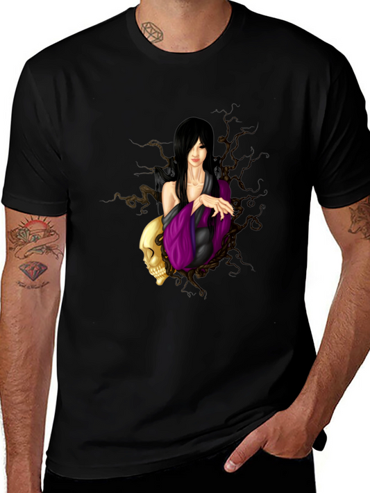 Gothic Woman Skull Black T-Shirt
