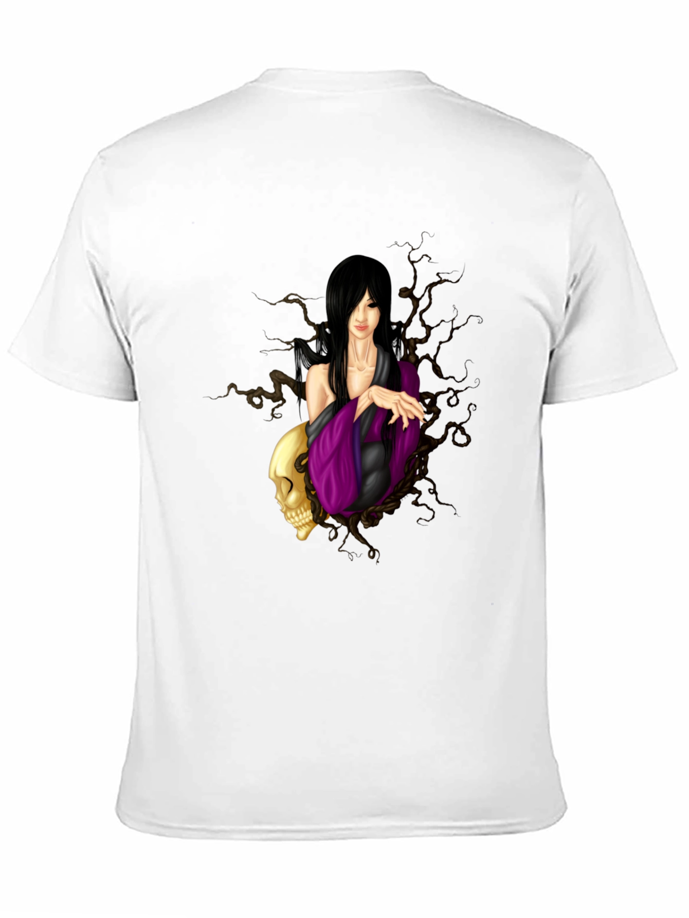 Gothic Woman Skull Black T-Shirt