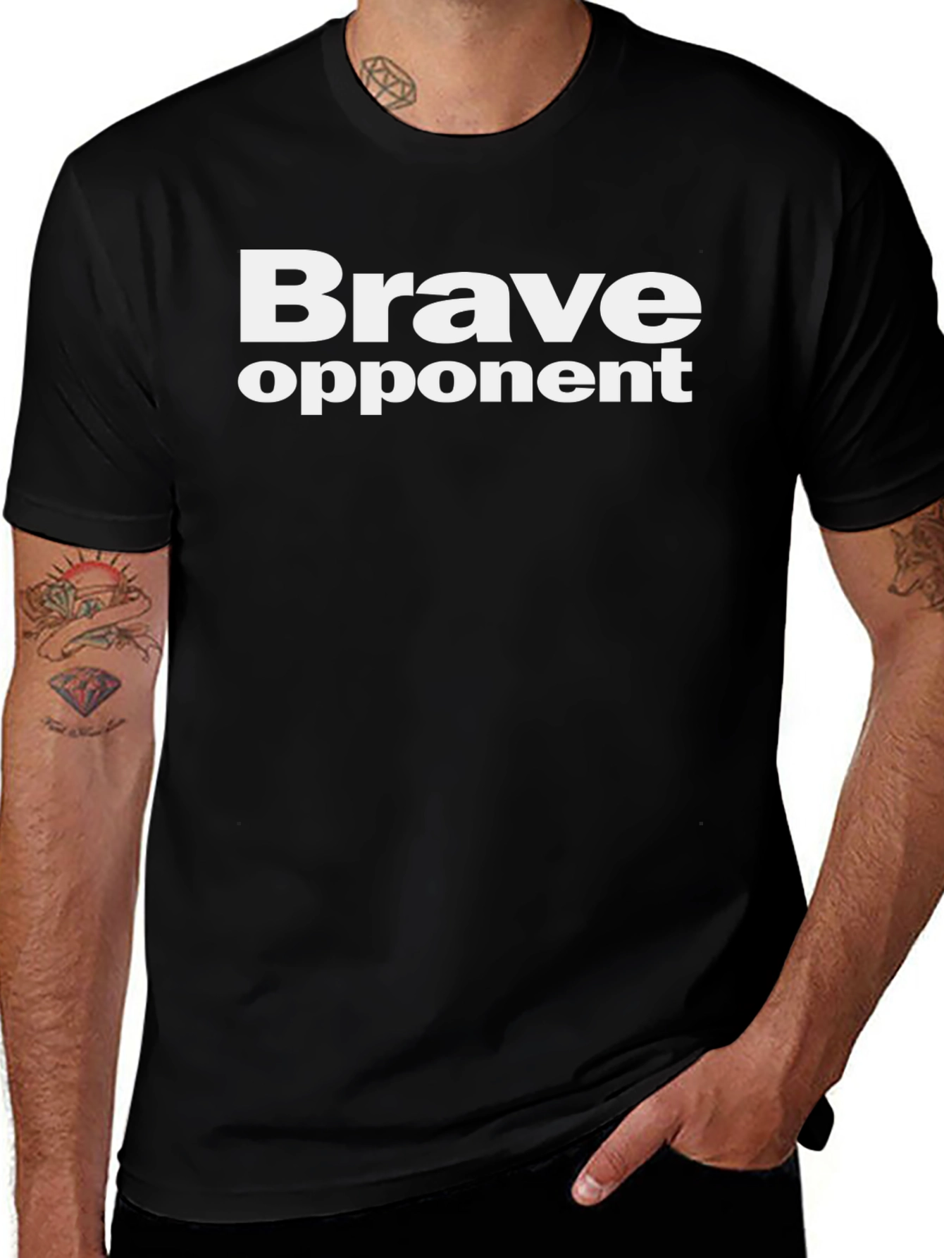 Brave Opponent Black Graphic T-Shirt