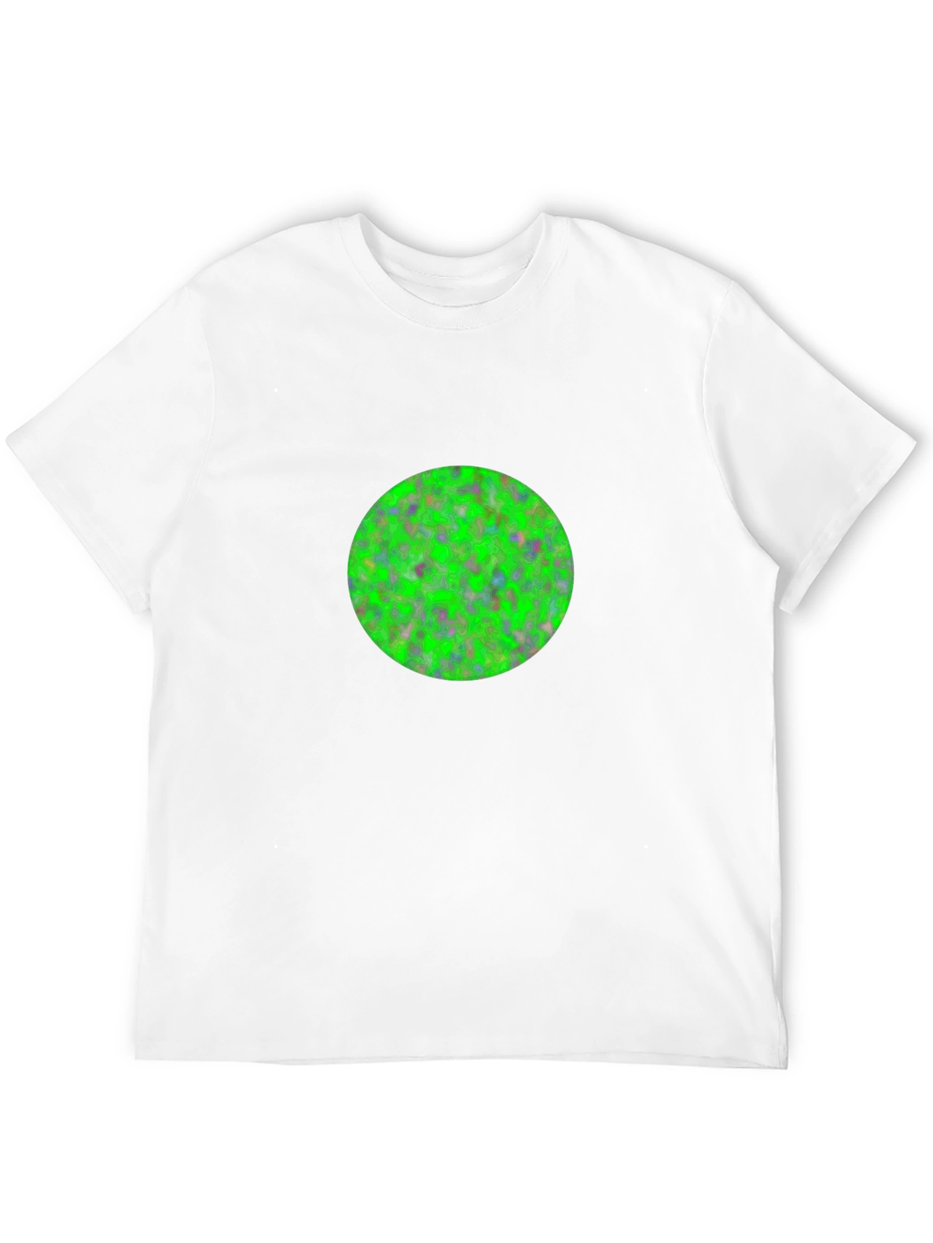 Mens Black T-Shirt with Green Circle Design