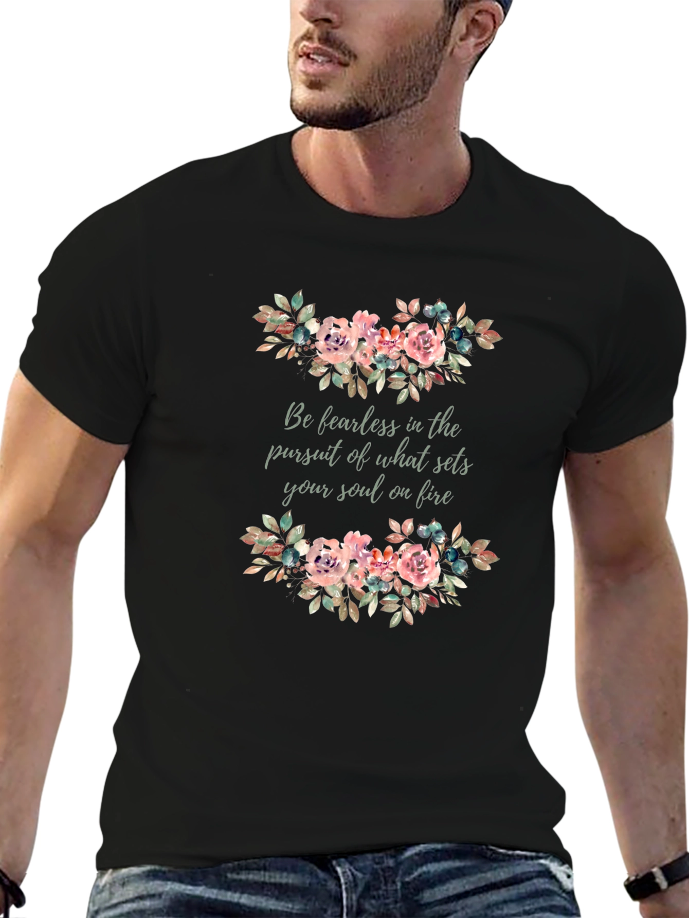 Fearless Soul Floral Graphic T-Shirt