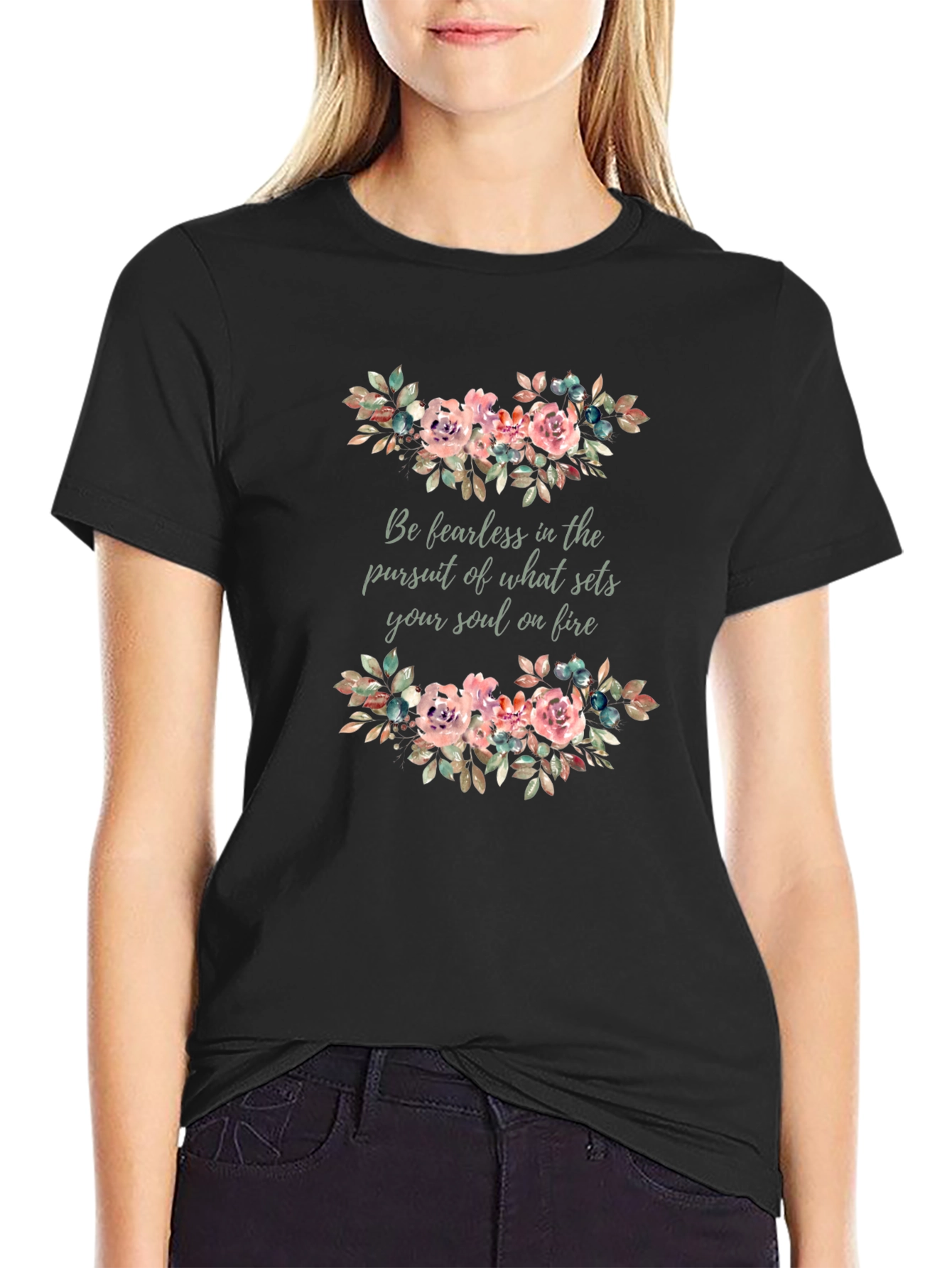 Fearless Soul Floral Graphic T-Shirt