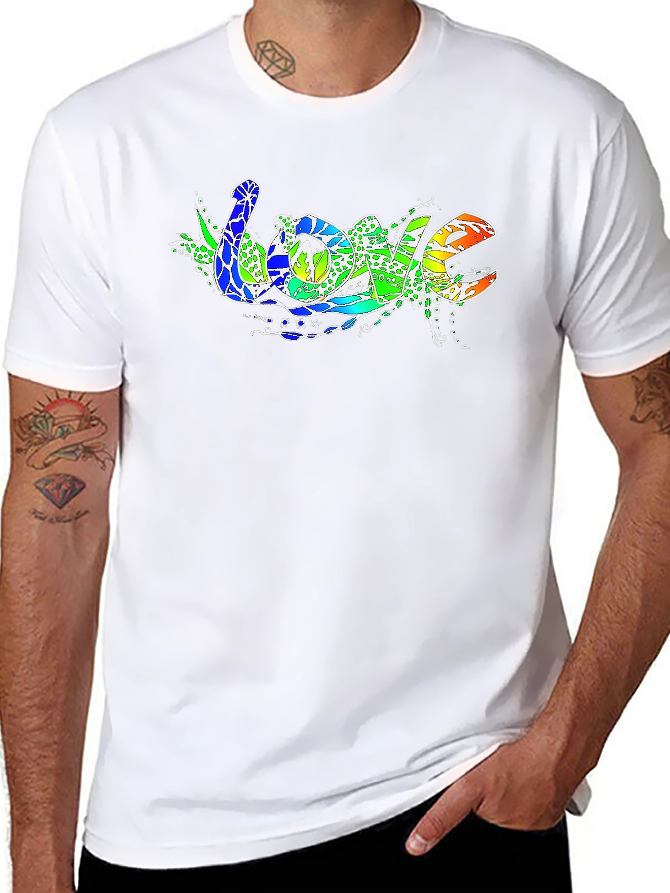 Mens Love Graphic T-Shirt - Black
