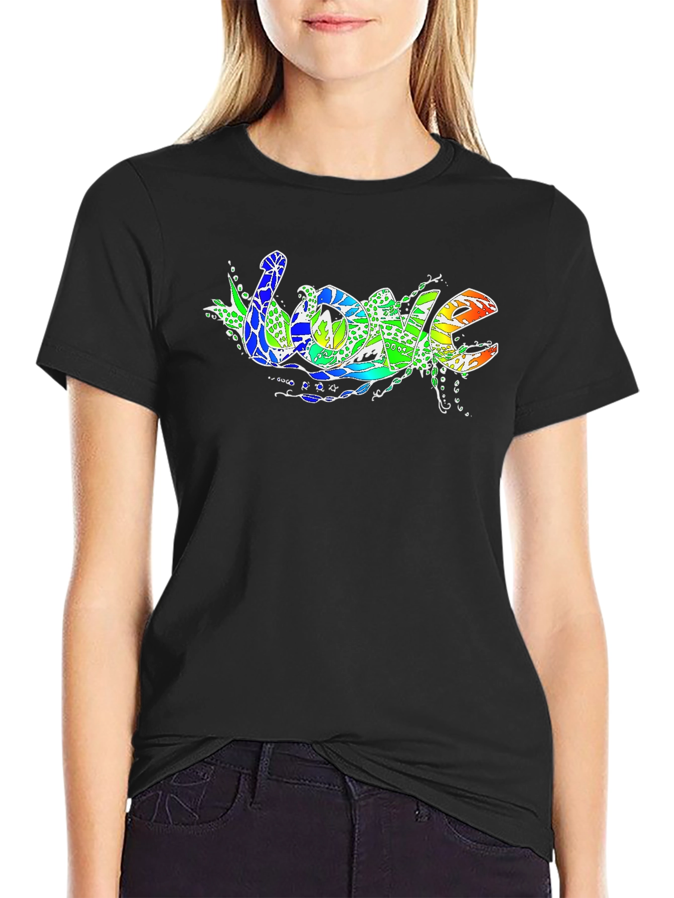 Mens Love Graphic T-Shirt - Black