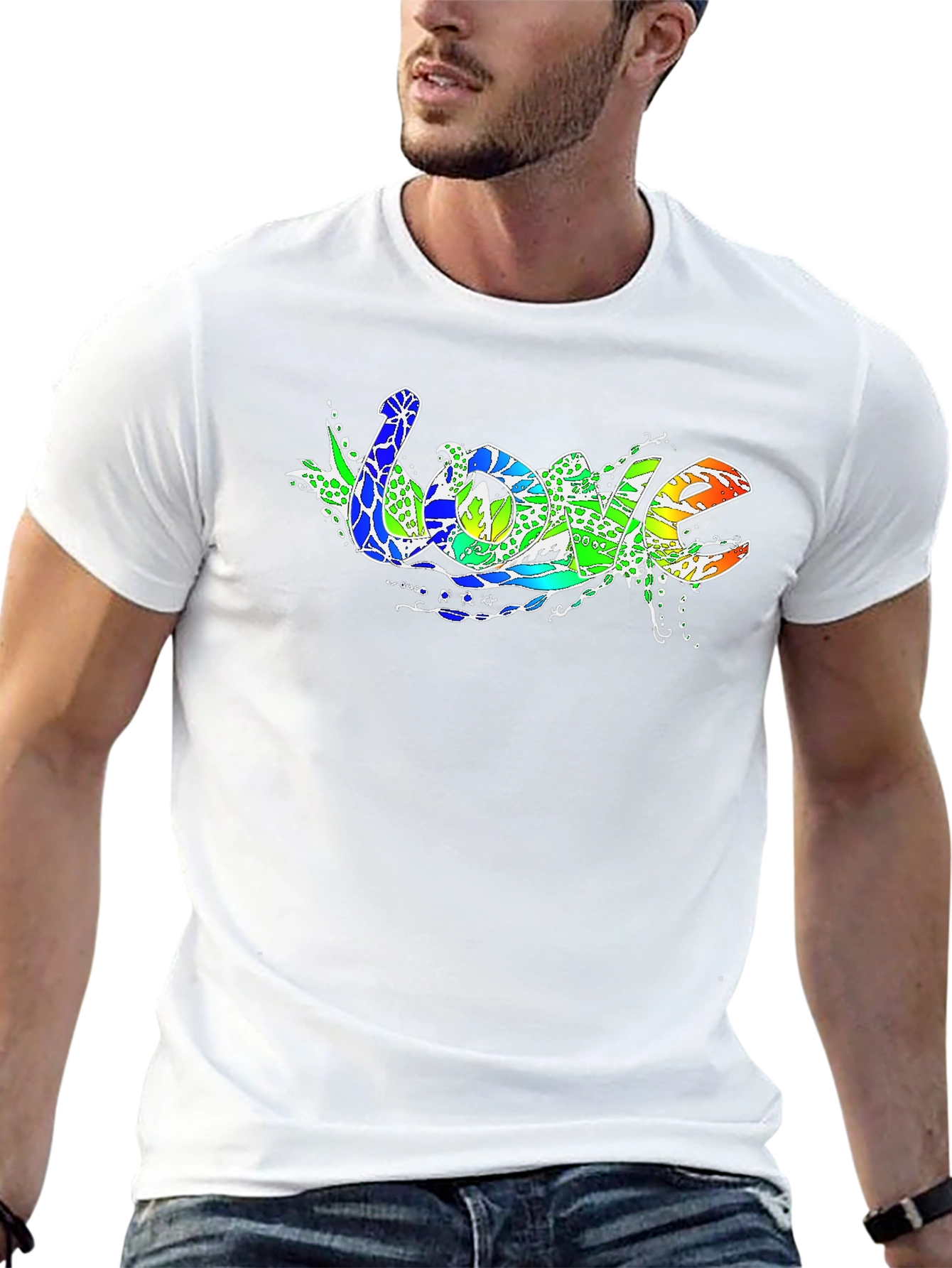 Mens Love Graphic T-Shirt - Black
