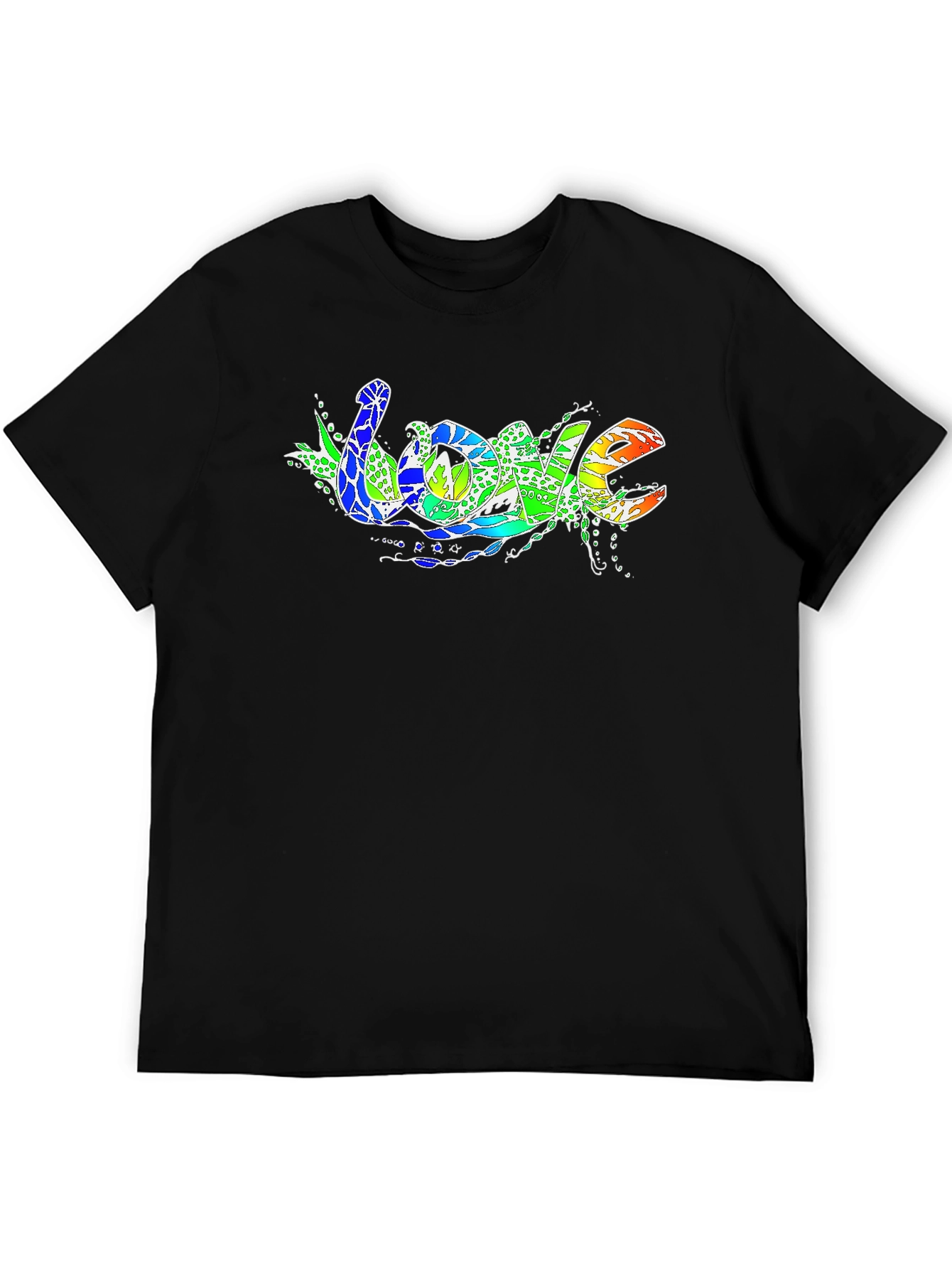 Mens Love Graphic T-Shirt - Black