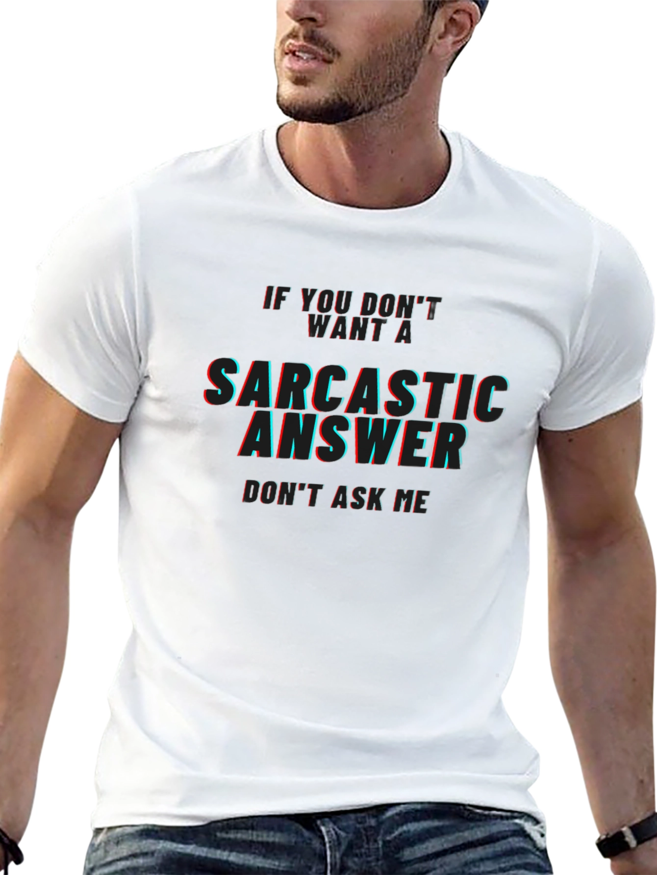 Sarcastic Answer Mens Black T-Shirt